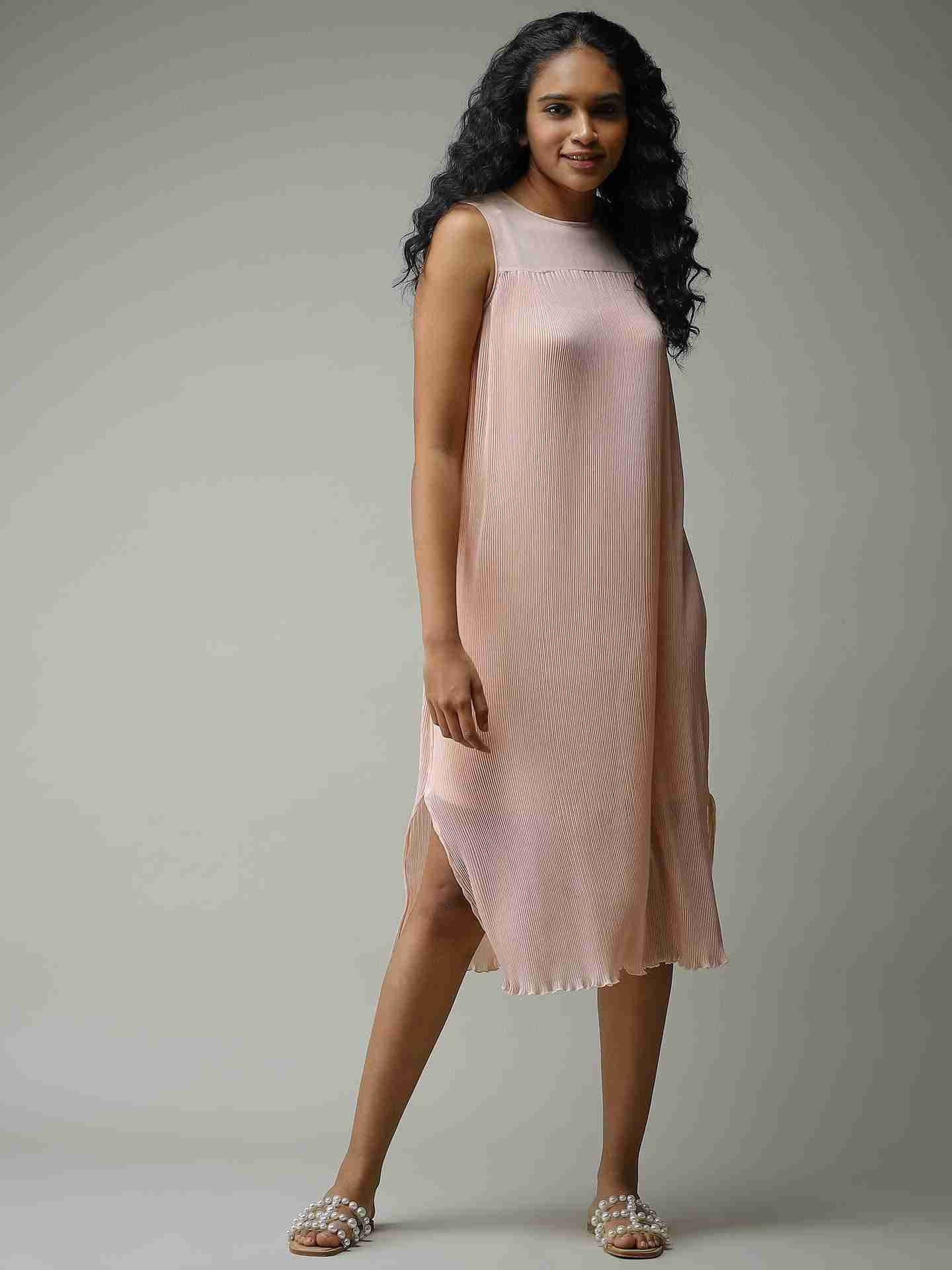 Peach Leisure Basics Shift Dress