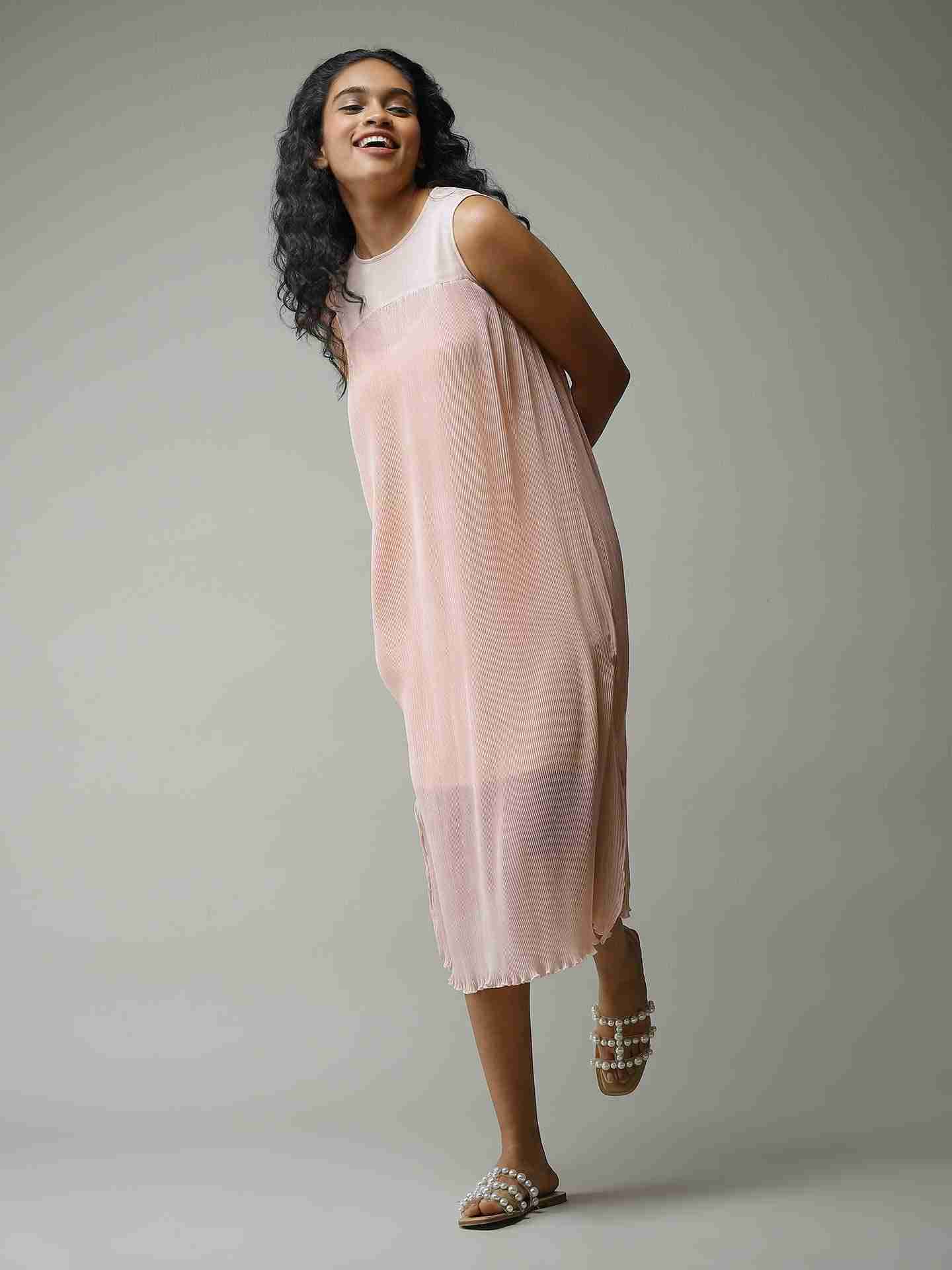 Peach Leisure Basics Shift Dress