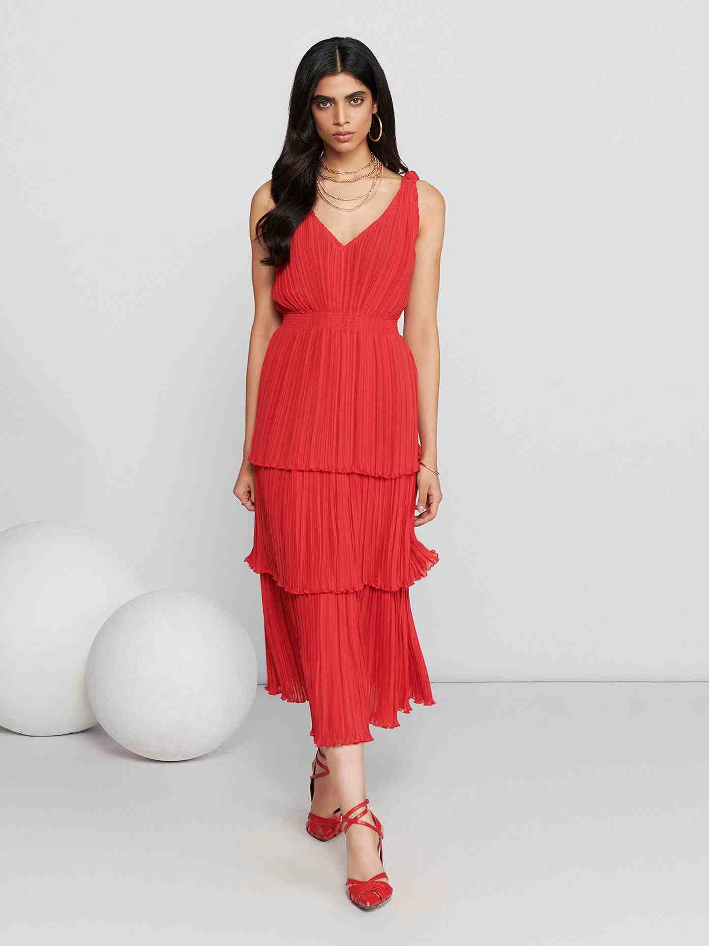 Red Fashion Flair Long Dress