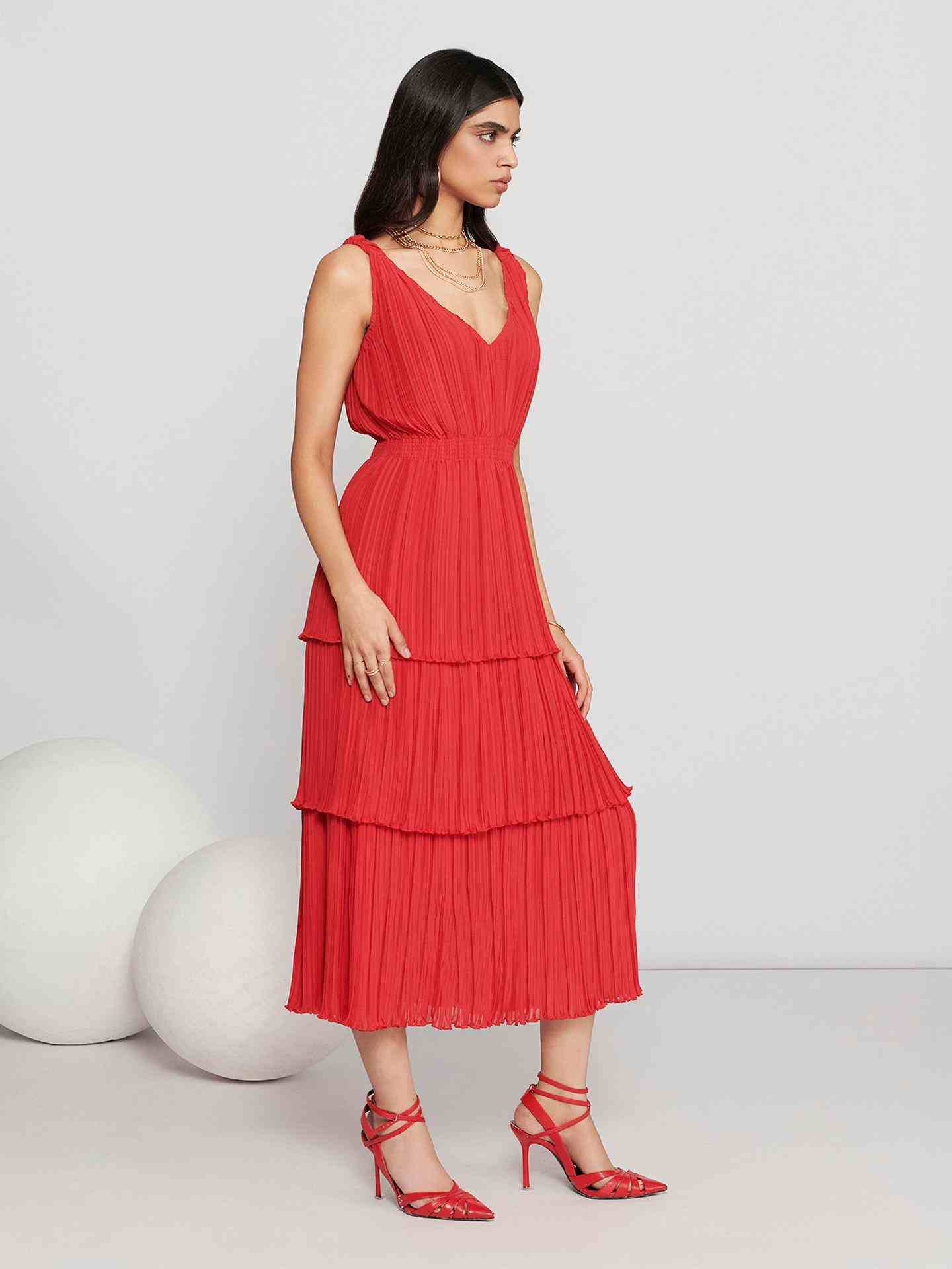 Red Fashion Flair Long Dress