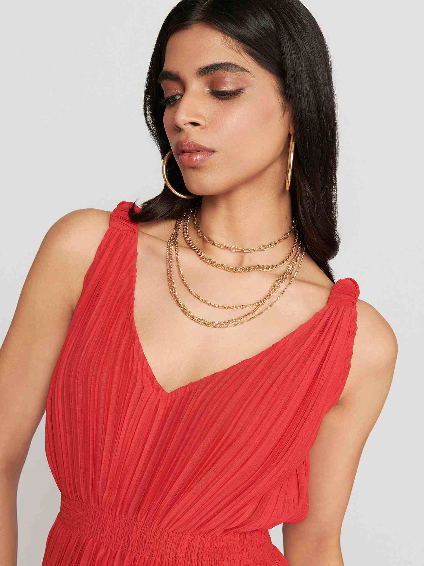Red Fashion Flair Long Dress