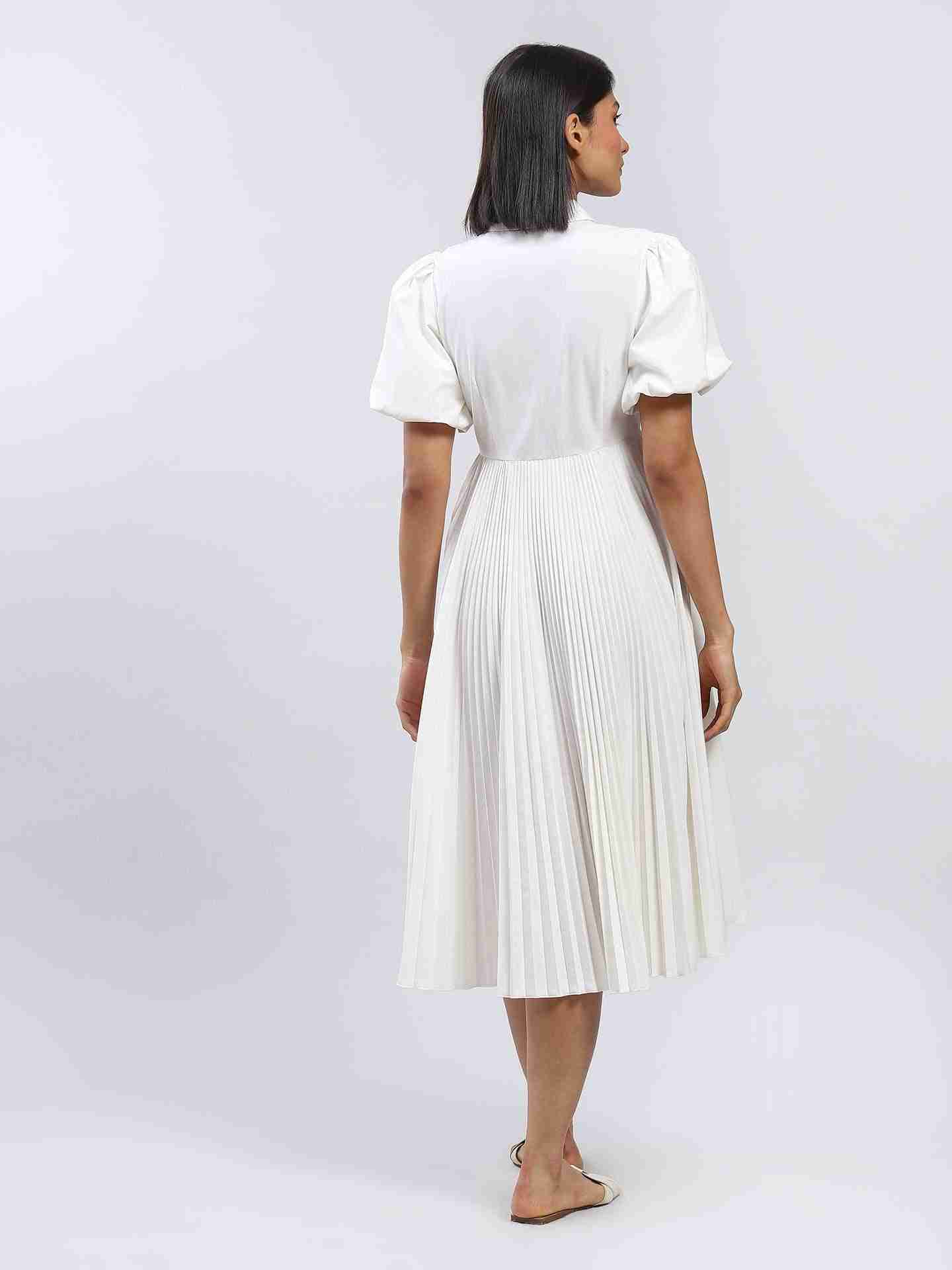 White  Leisure Basics Shirt Dress