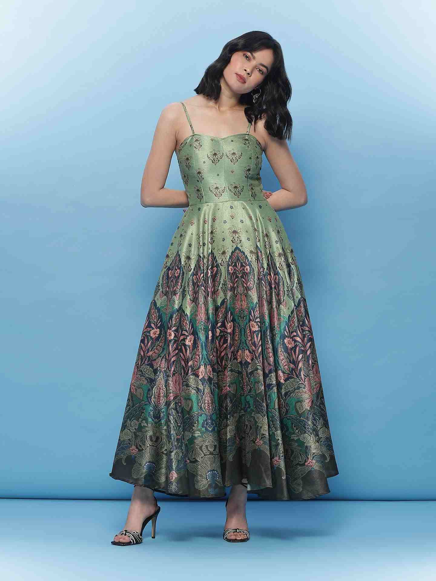 Green Francesca Long Dress