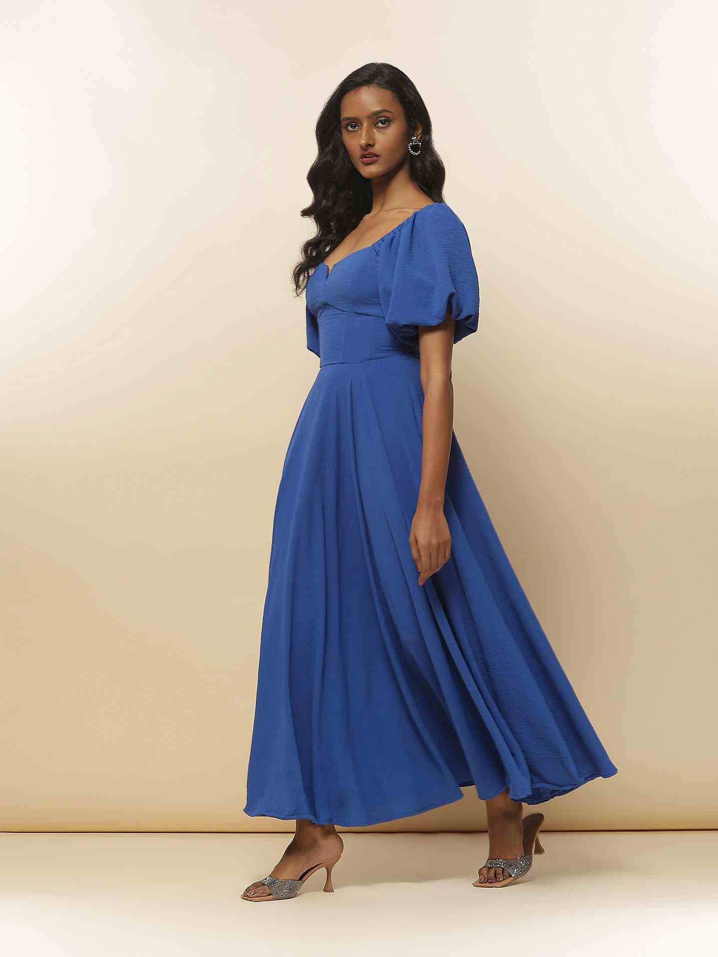 Electric Blue Astrid Long Dress