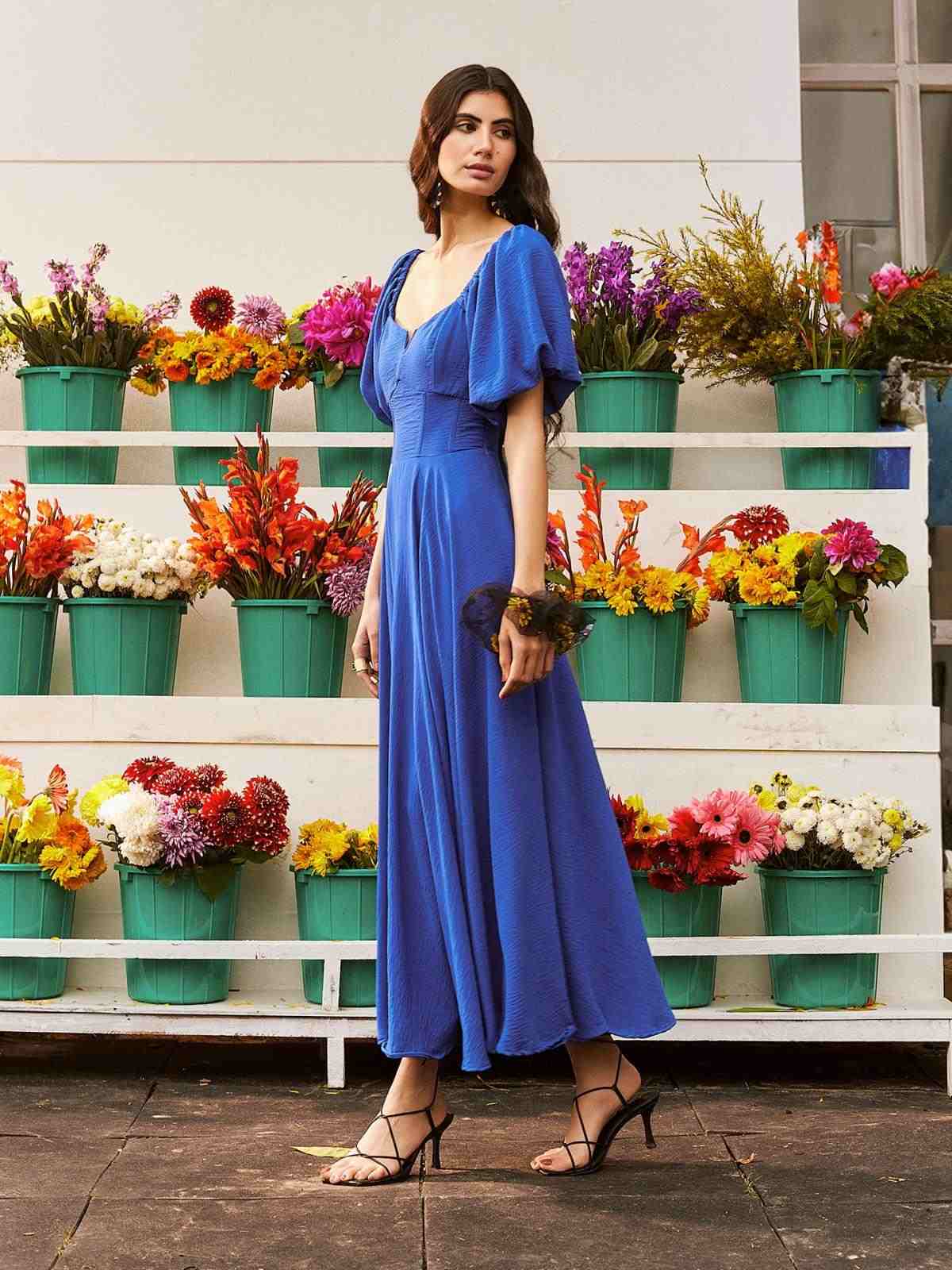 Electric Blue Astrid Long Dress