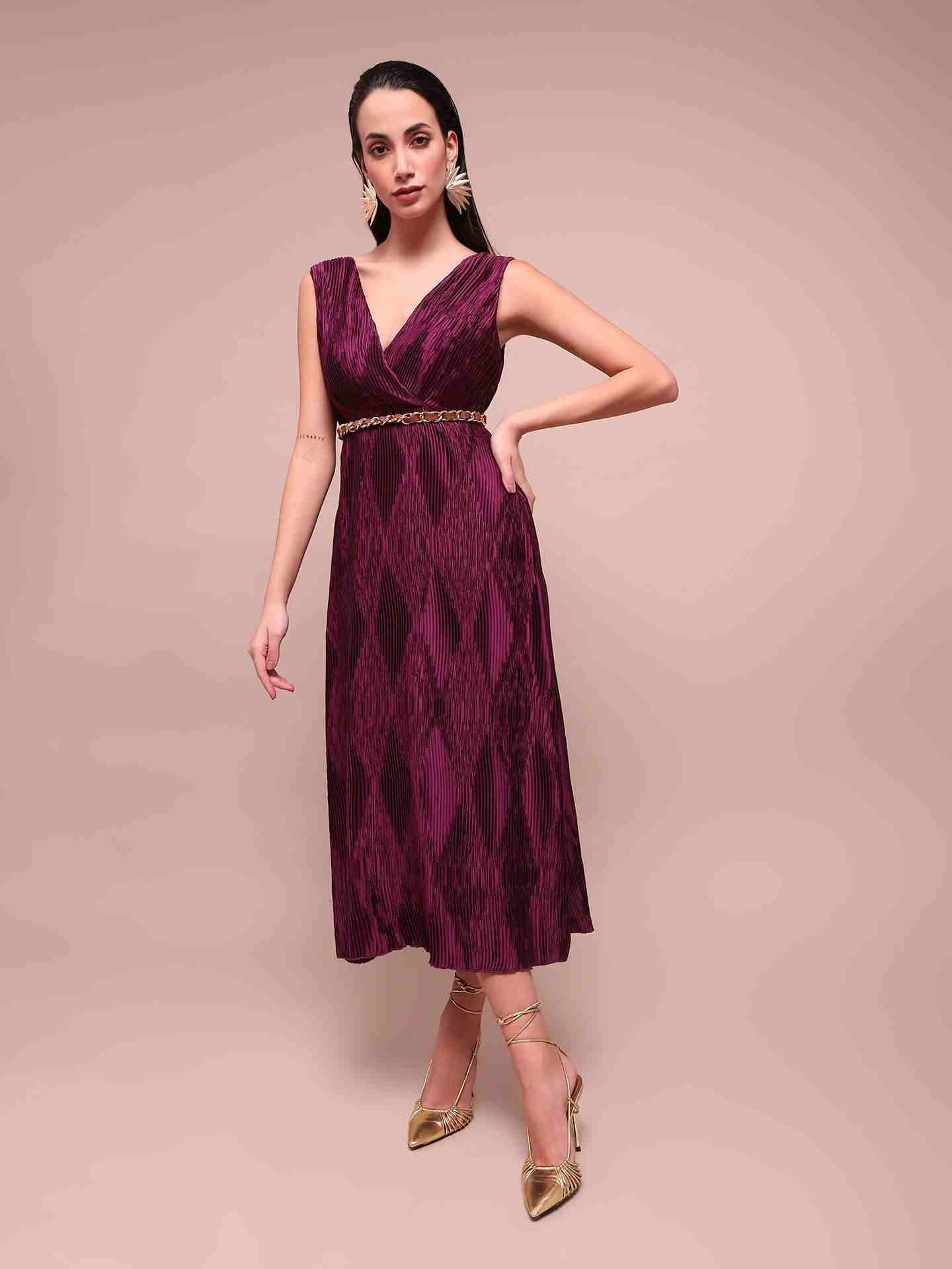 Burgundy Alvira Long Dress