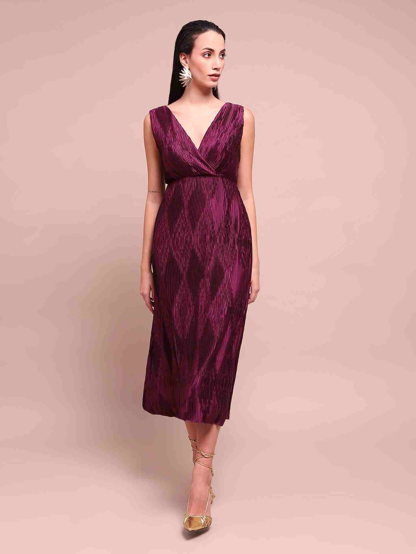 Burgundy Alvira Long Dress