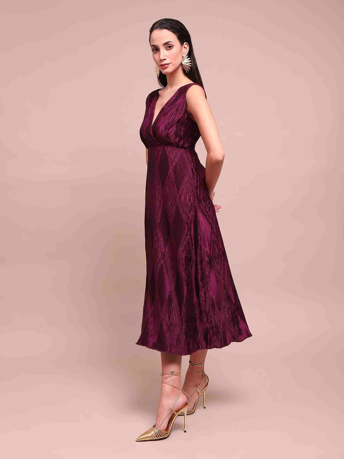 Burgundy Alvira Long Dress