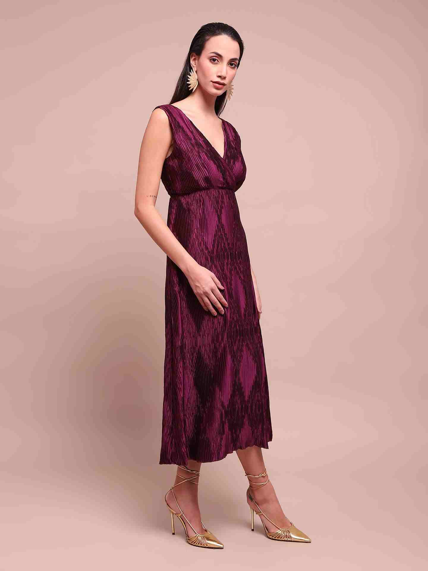 Burgundy Alvira Long Dress