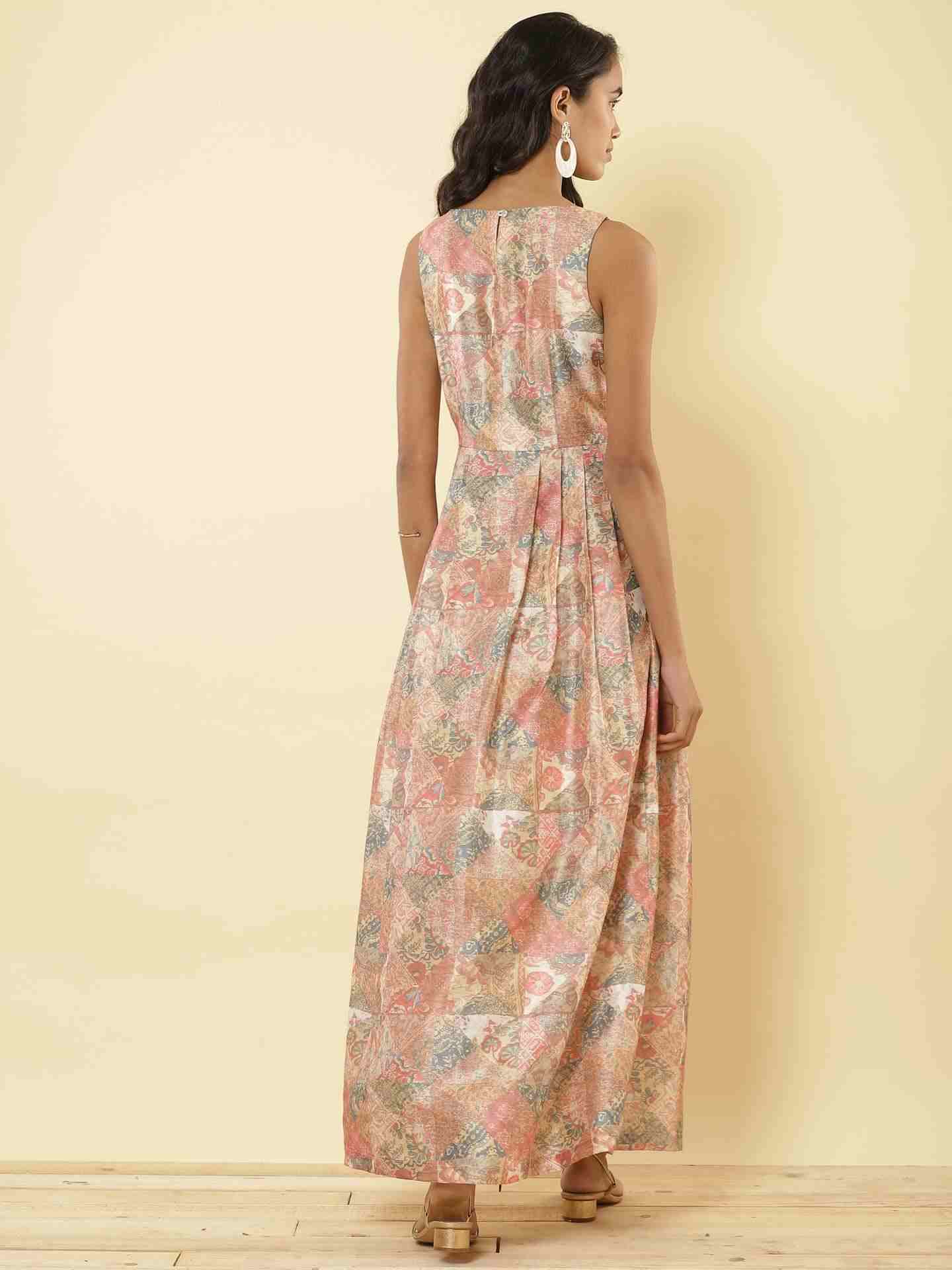 Coral Patch Play Maxi Dress