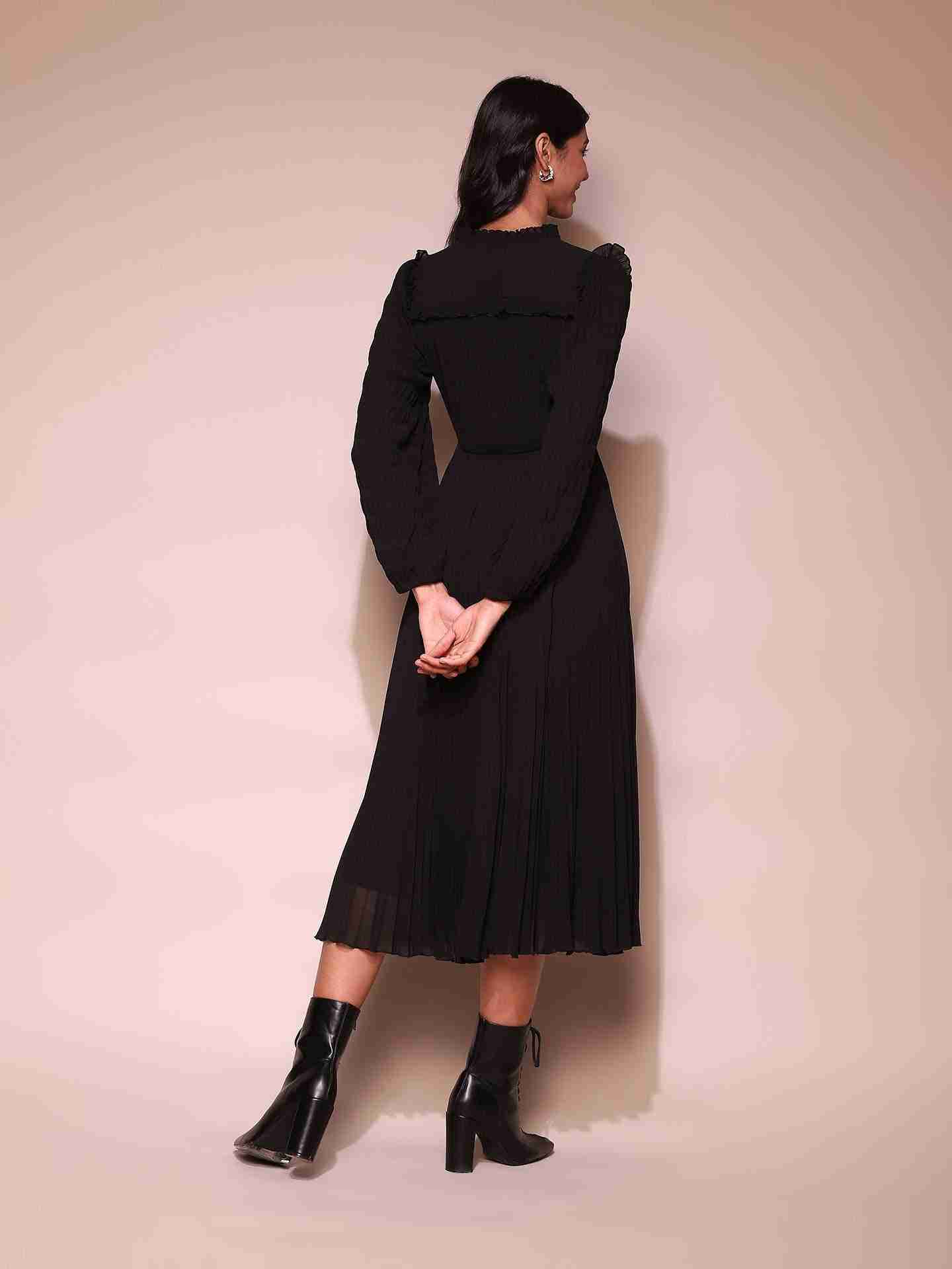 Black Ayli Midi Dress