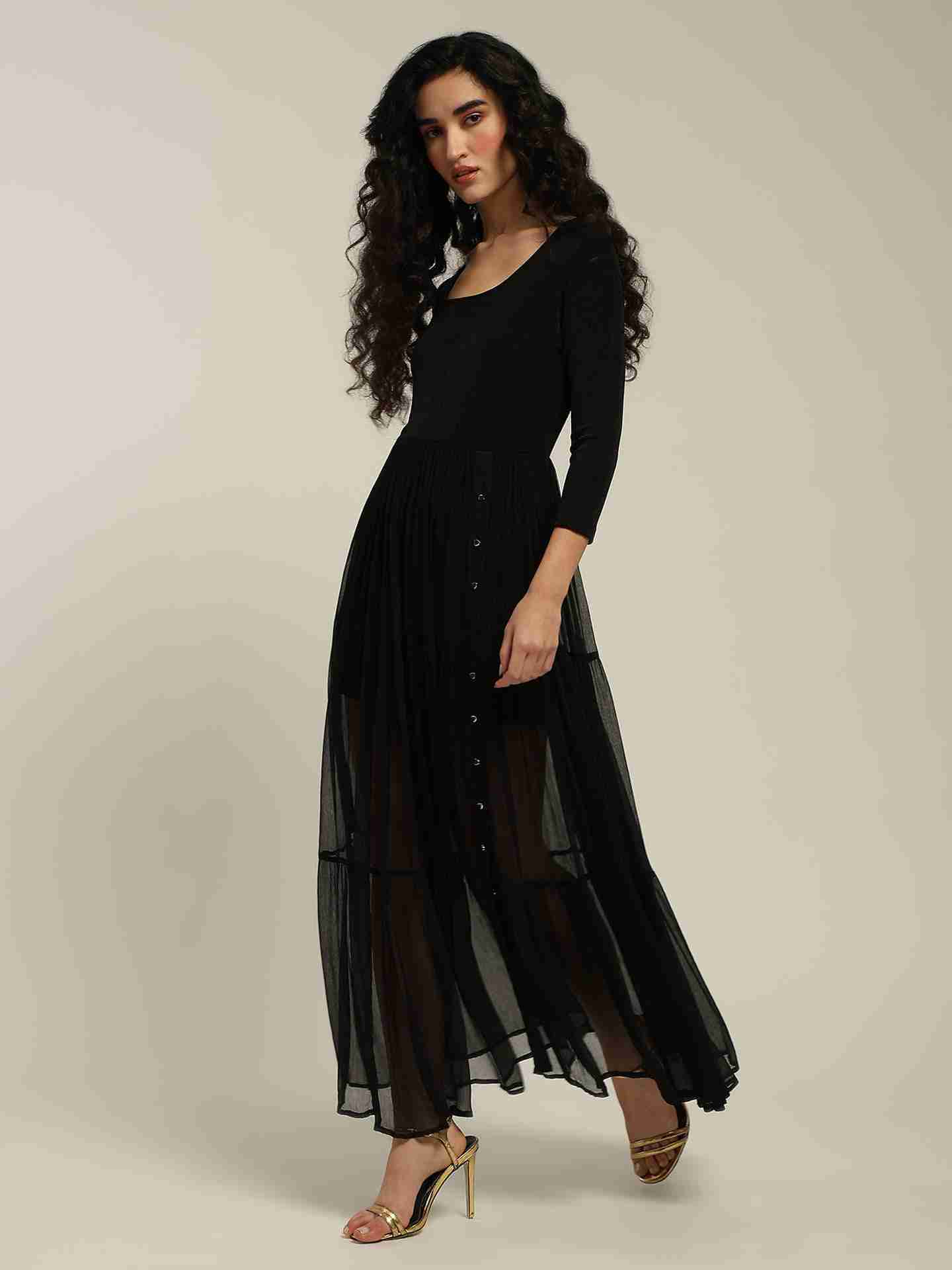 Black Ottavia Long Dress