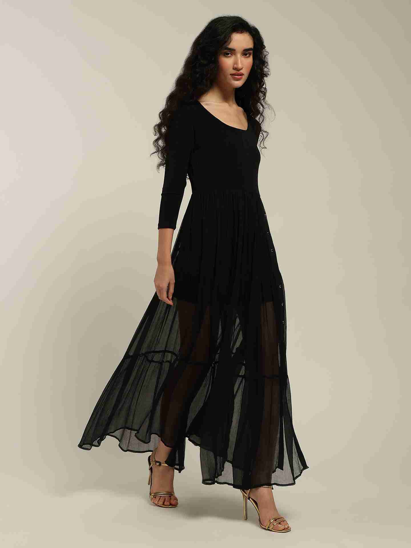 Black Ottavia Long Dress