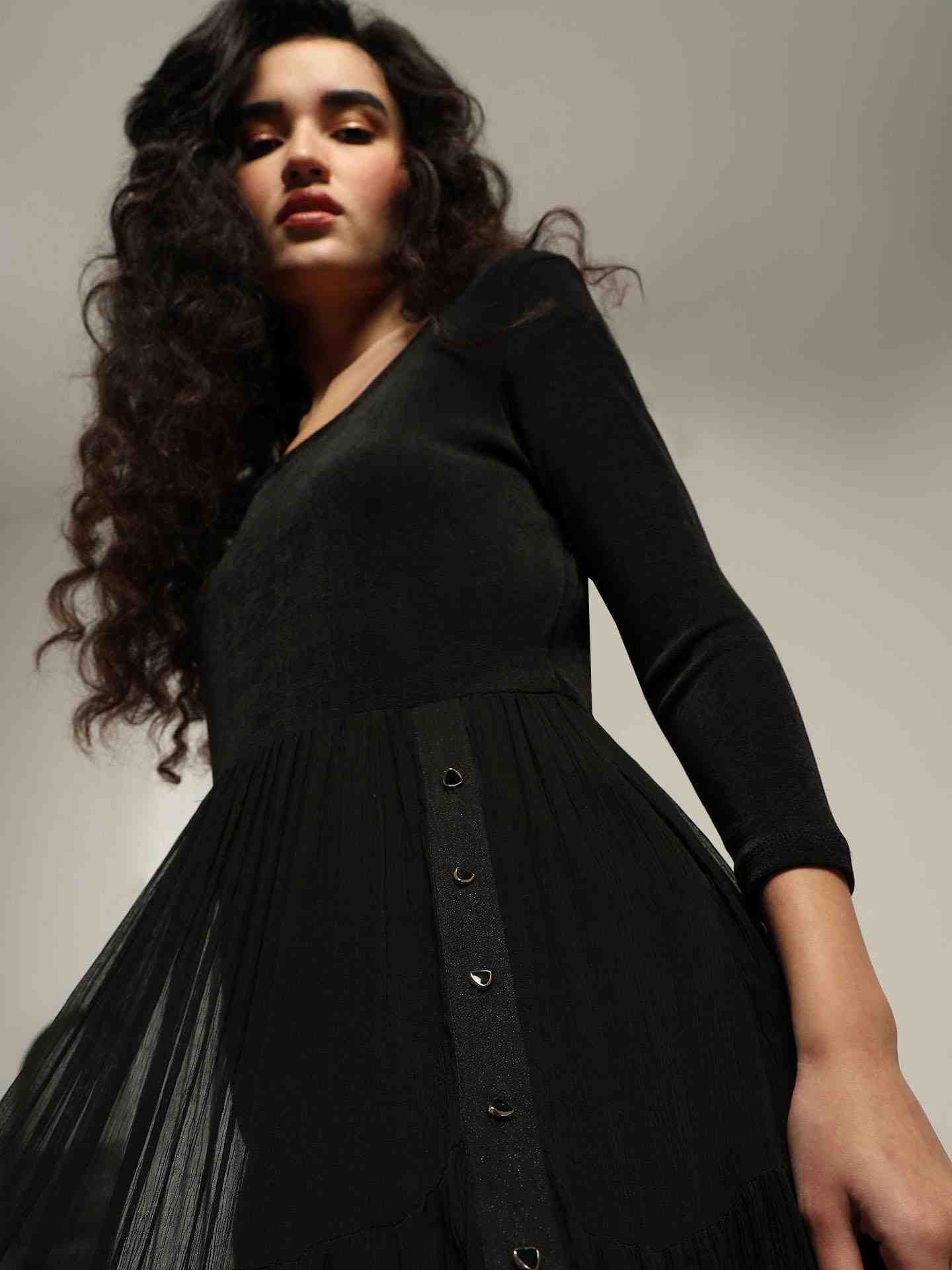 Black Ottavia Long Dress