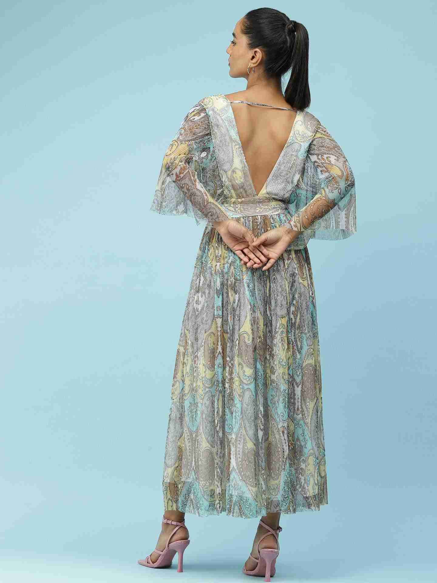 Blue & Yellow Bella Dona Maxi Dress