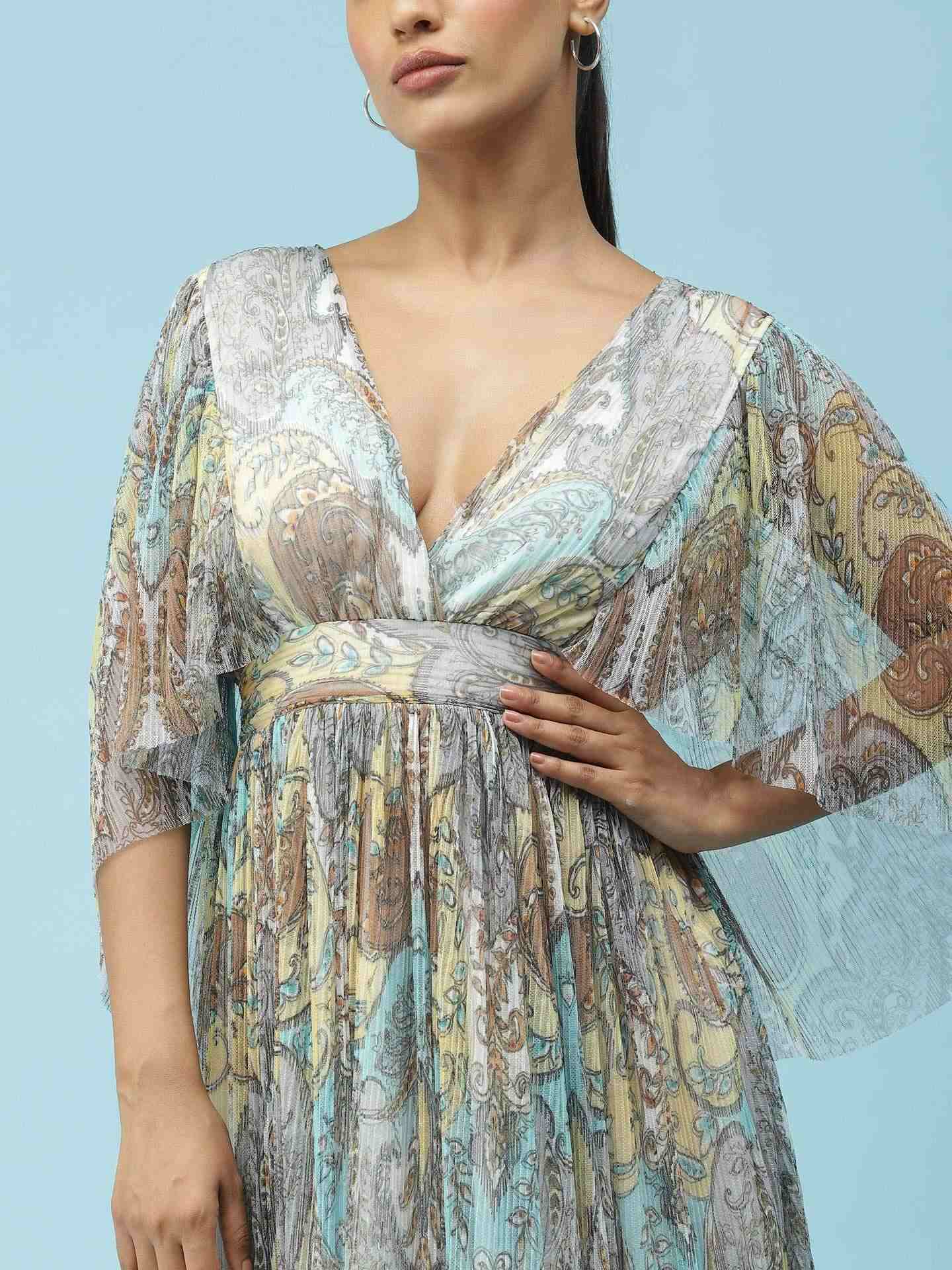 Blue & Yellow Bella Dona Maxi Dress