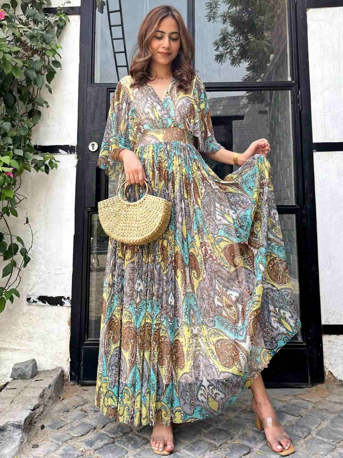 Blue & Yellow Bella Dona Maxi Dress