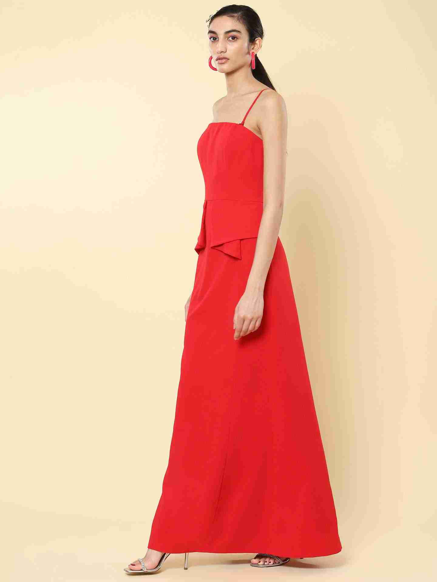Red Winter Saga Maxi Dress