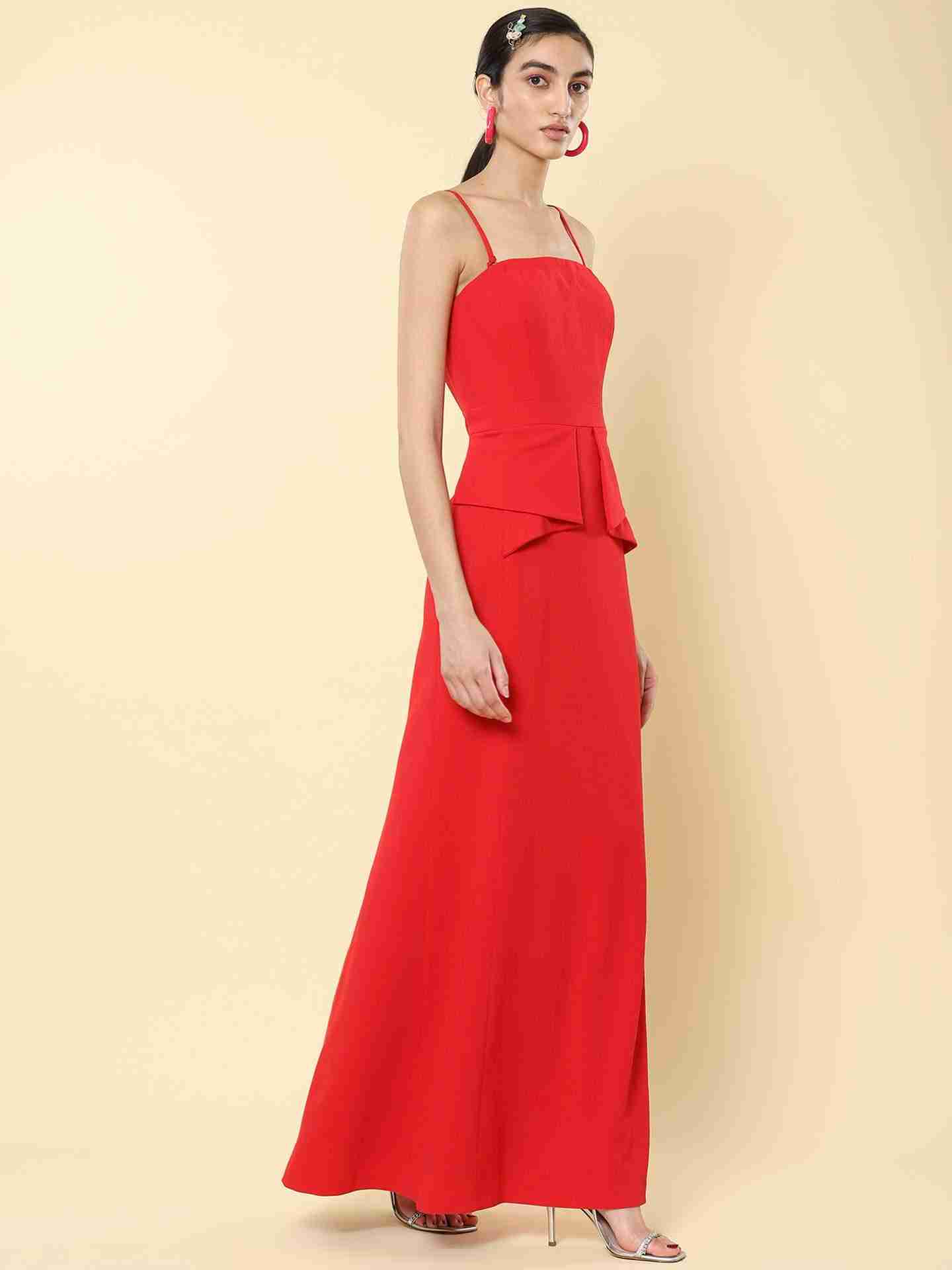Red Winter Saga Maxi Dress