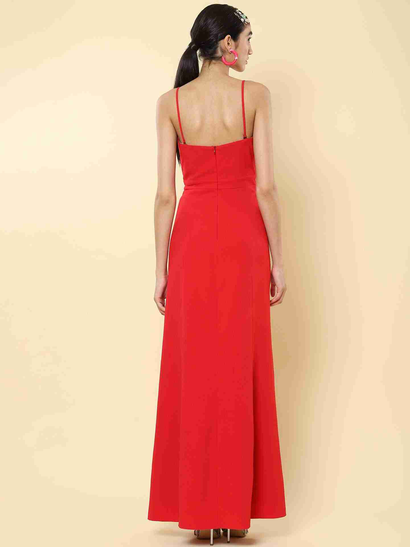 Red Winter Saga Maxi Dress