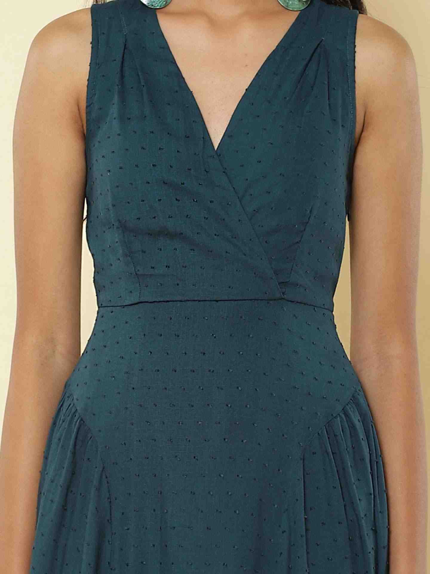 Teal Paula'S Park Midi Dress