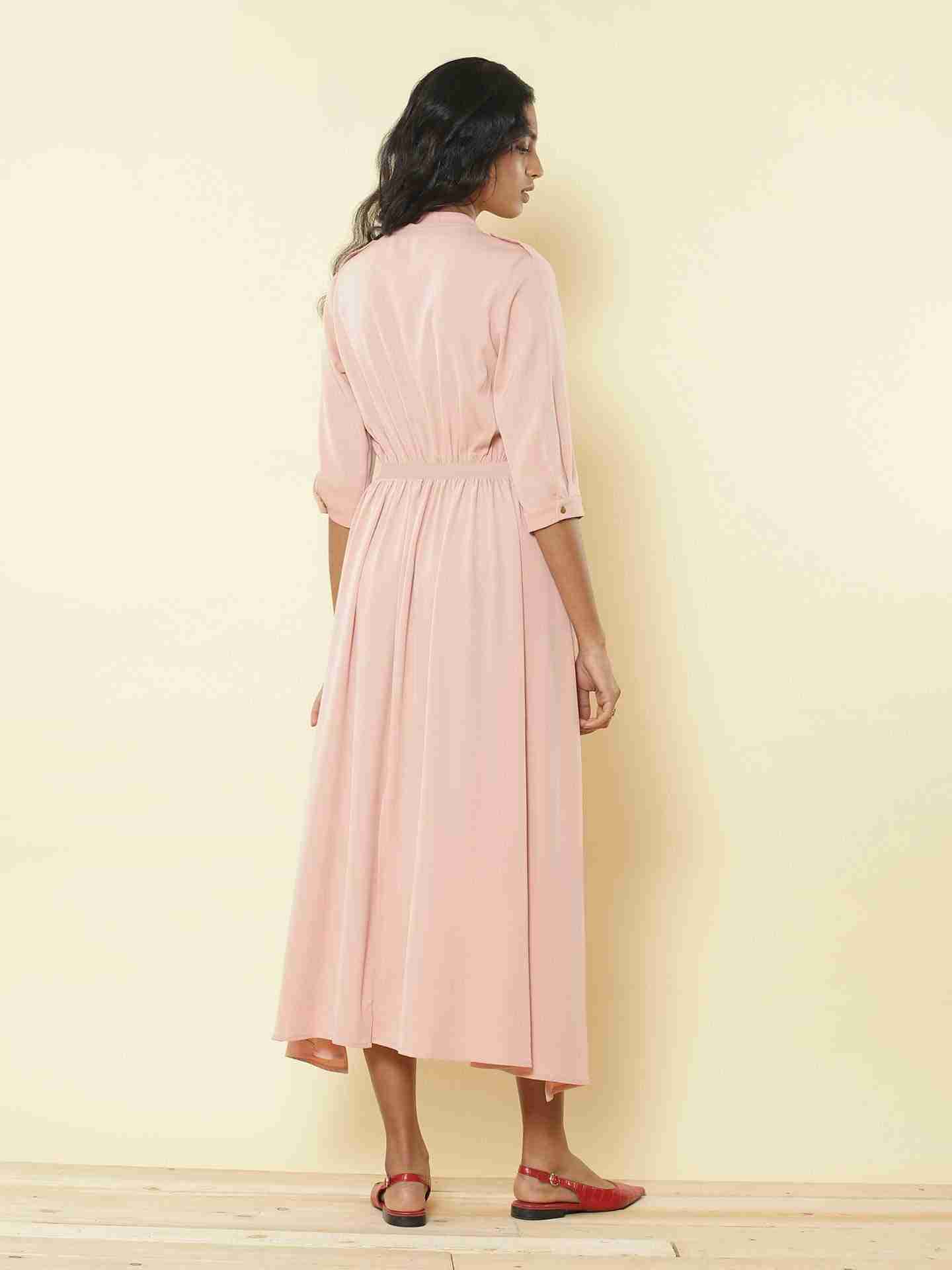 Powder Pink Leisure Basics Shirt Dress