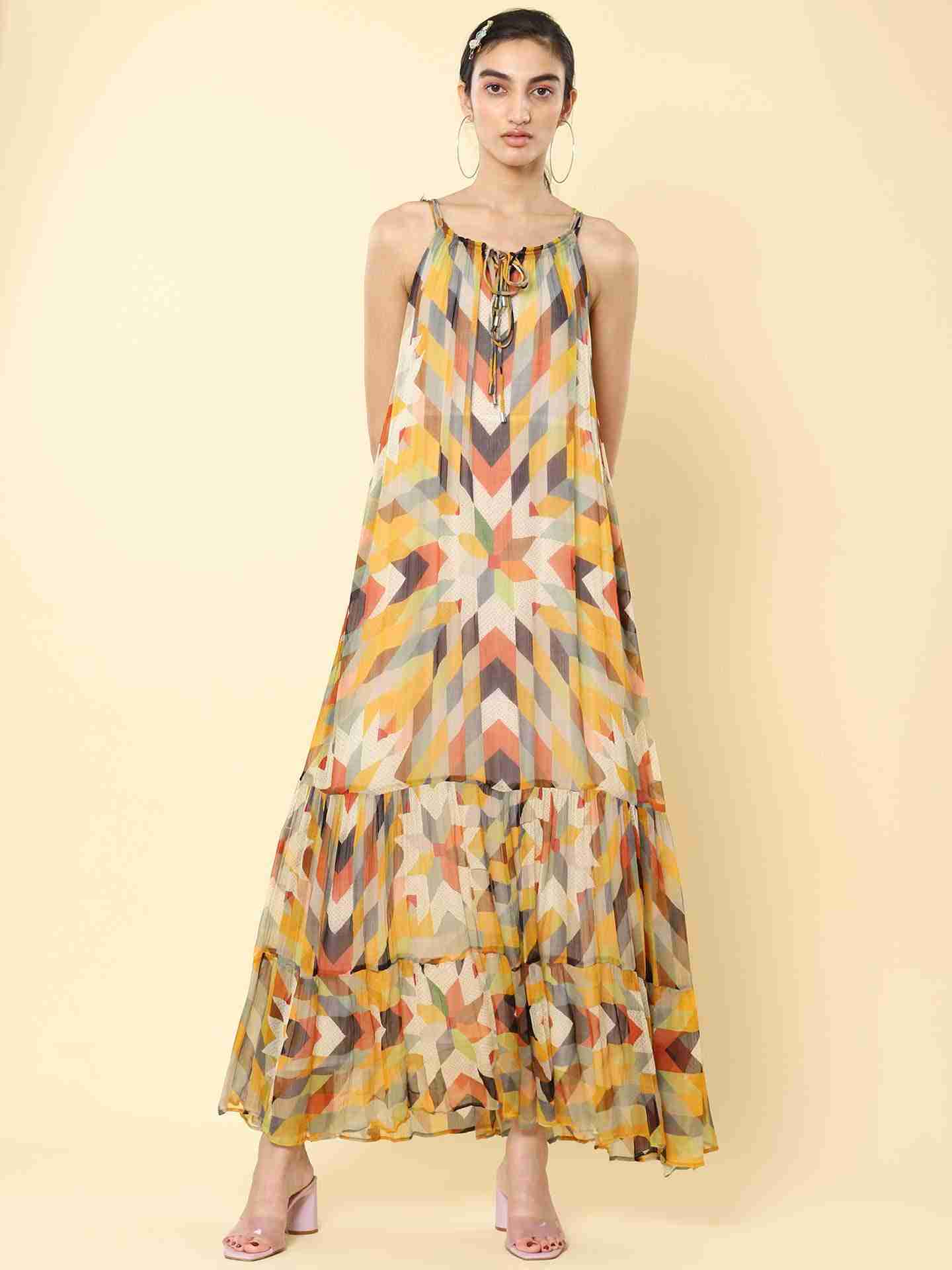 Yellow Princess Shamiyana Maxi Dress
