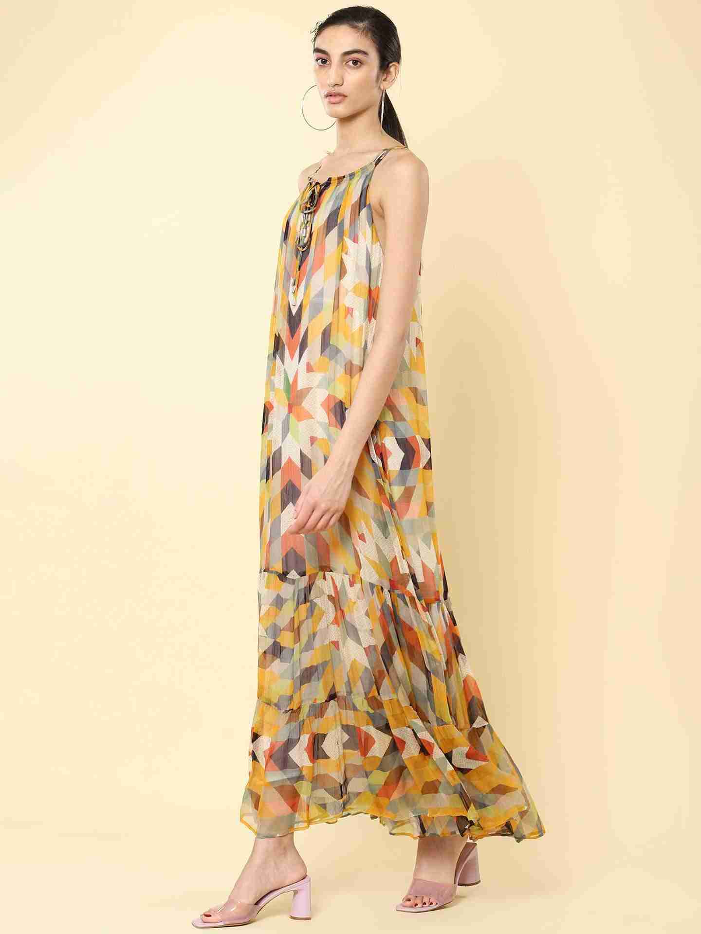 Yellow Princess Shamiyana Maxi Dress