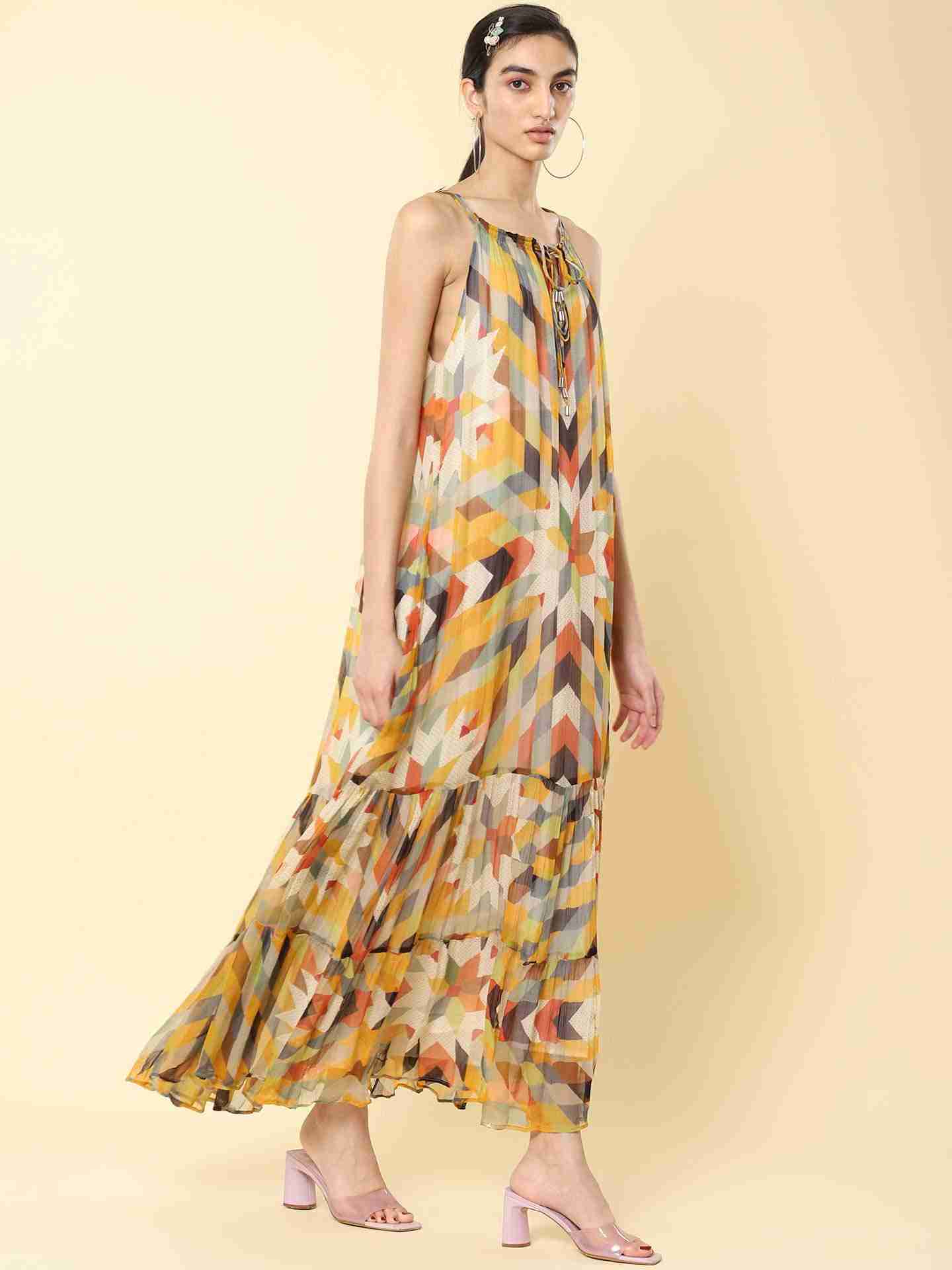 Yellow Princess Shamiyana Maxi Dress