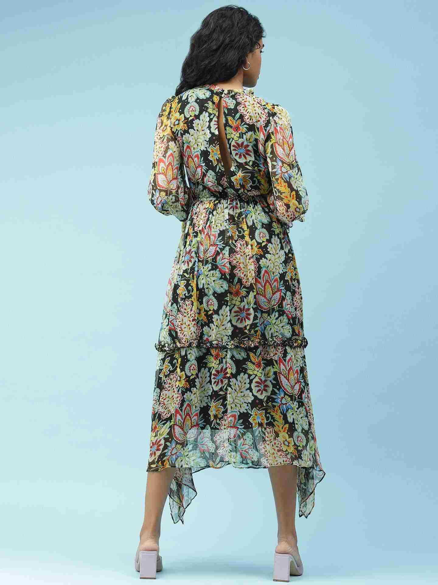 Black Forest Flower Midi Dress