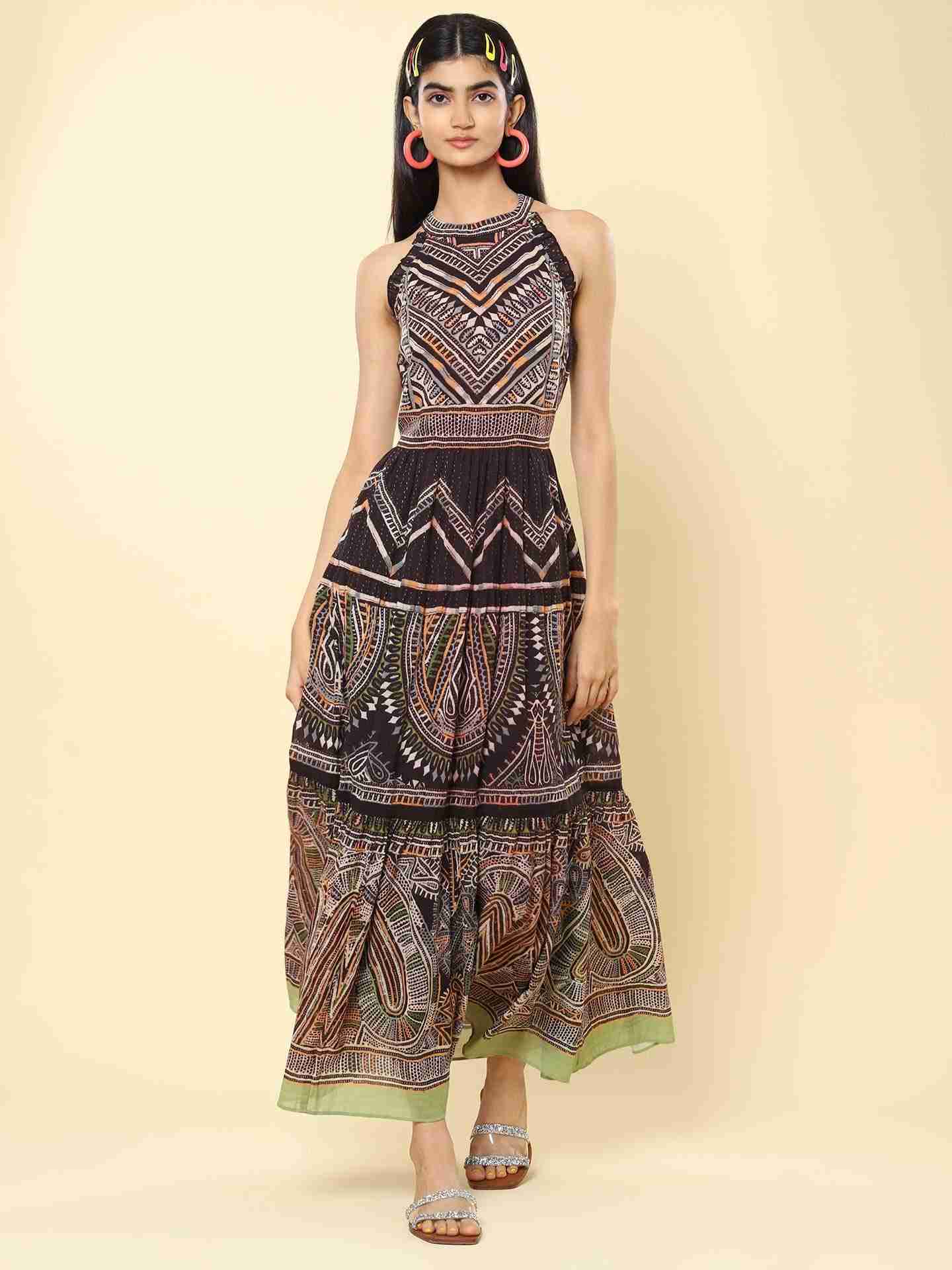 Black Rabari Maxi Dress