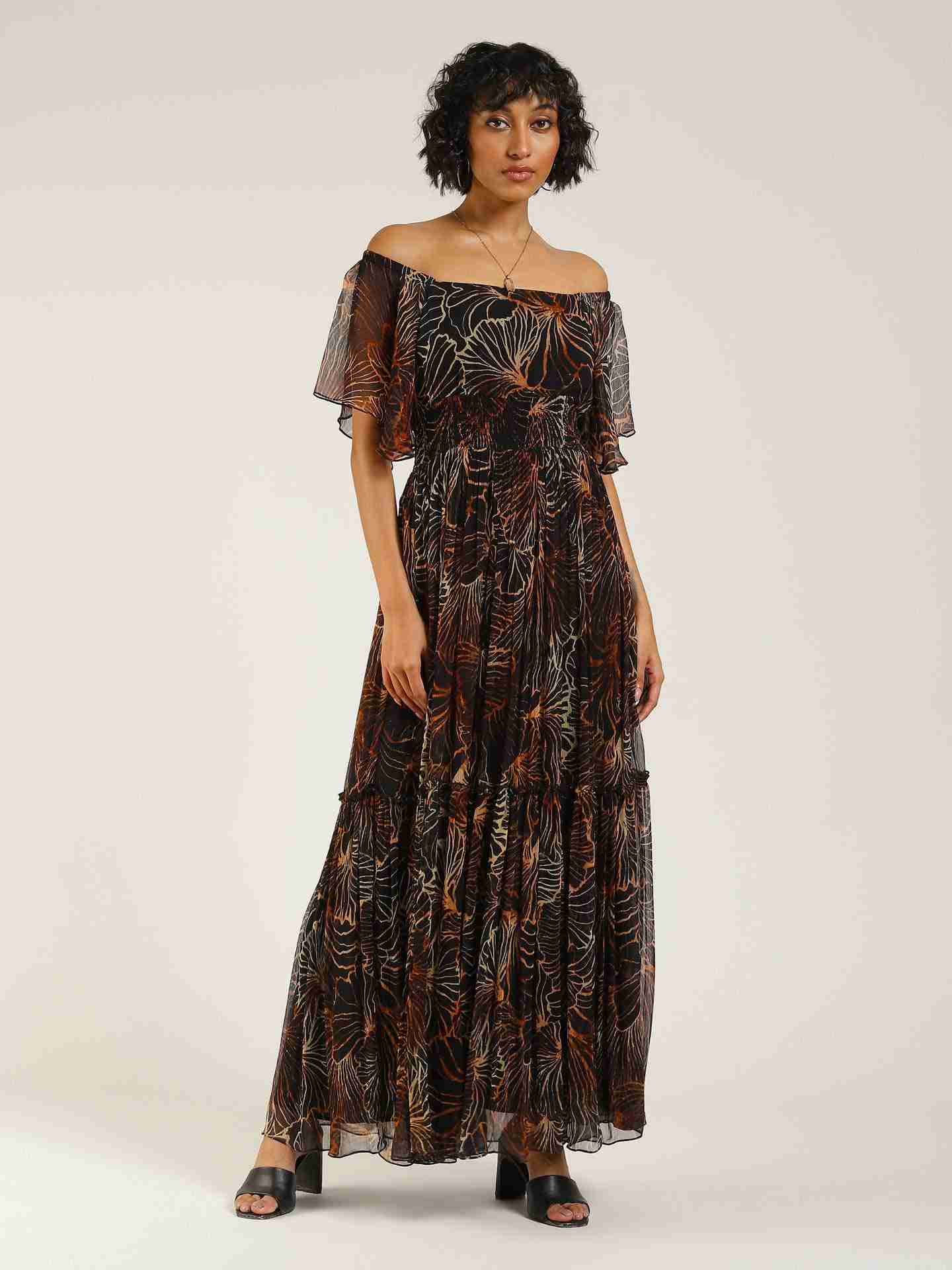 Black Vivienne Off-The-Shoulder Dress
