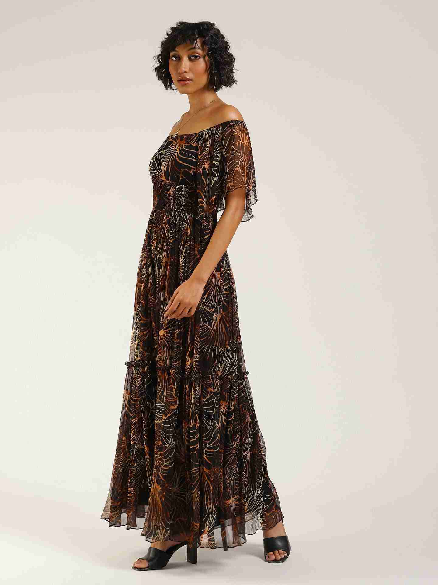 Black Vivienne Off-The-Shoulder Dress