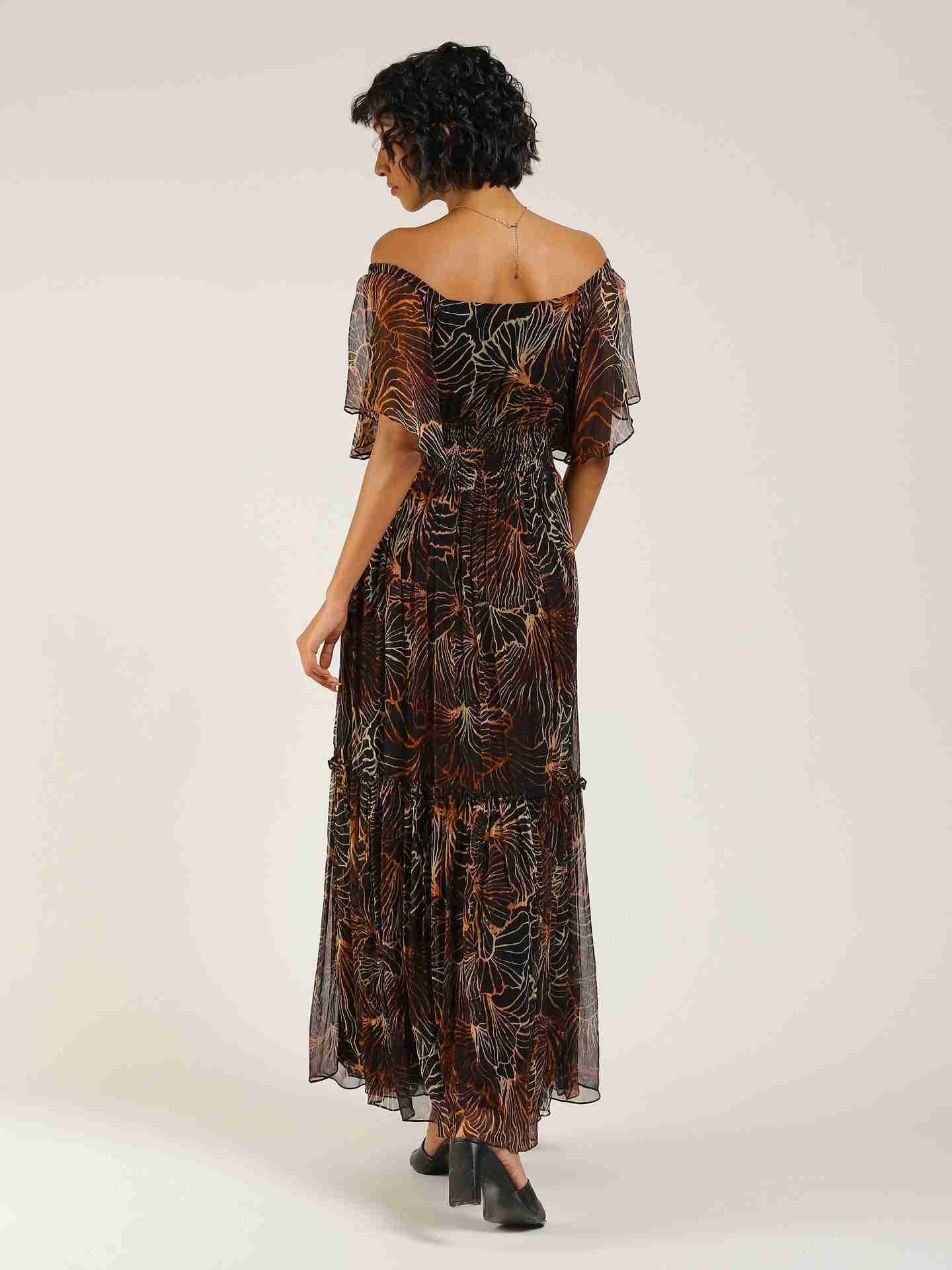 Black Vivienne Off-The-Shoulder Dress