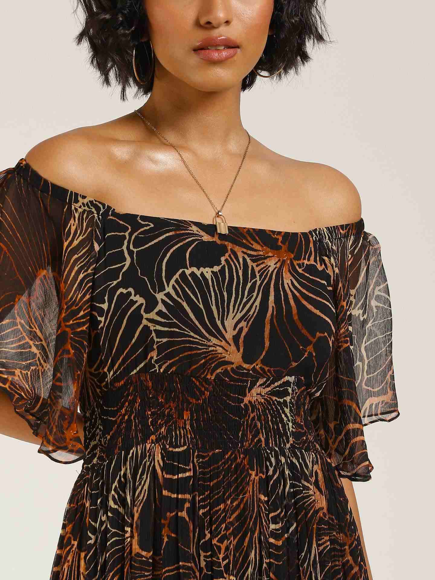 Black Vivienne Off-The-Shoulder Dress