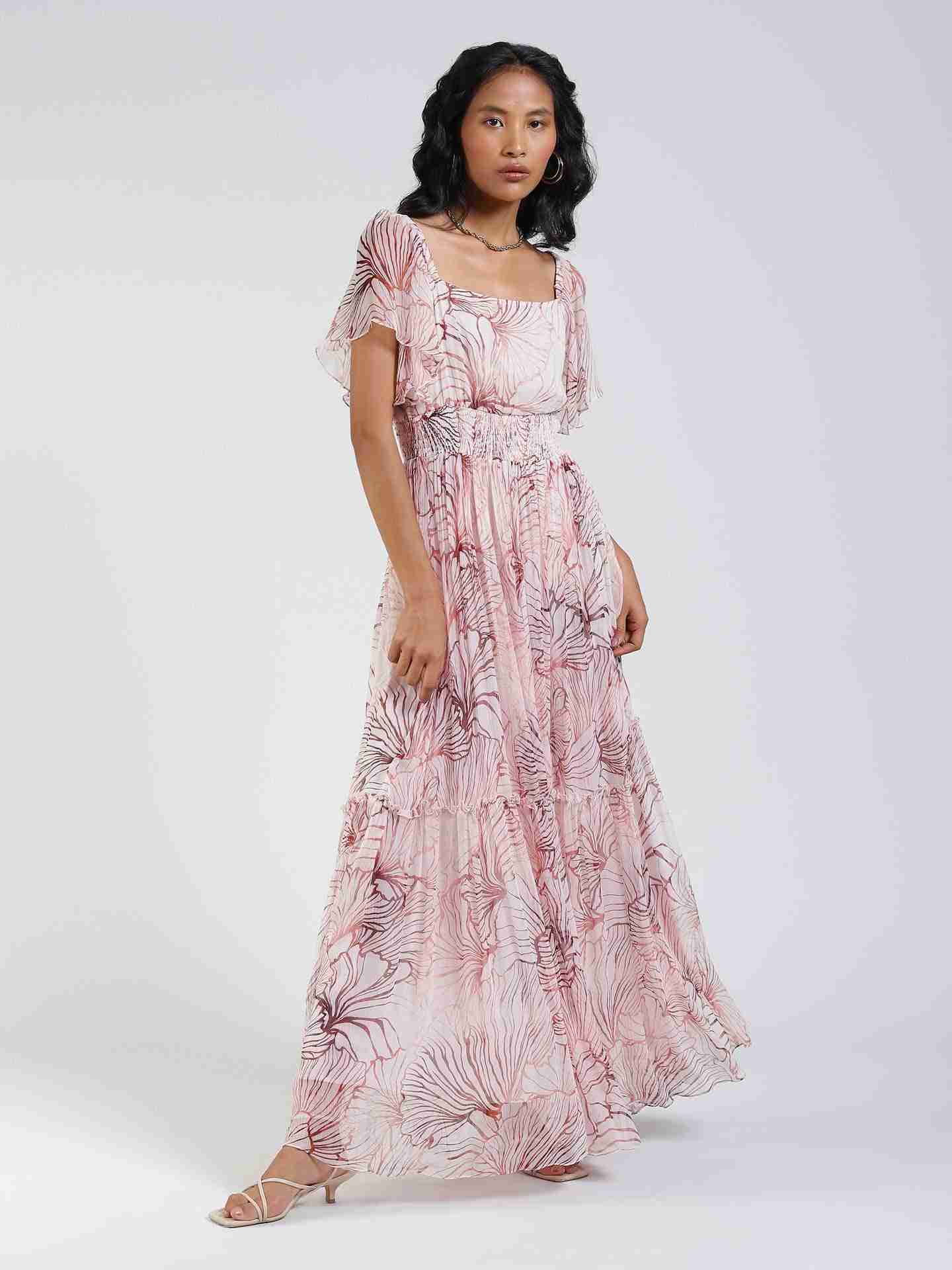Ecru Vivienne Off-The-Shoulder Dress