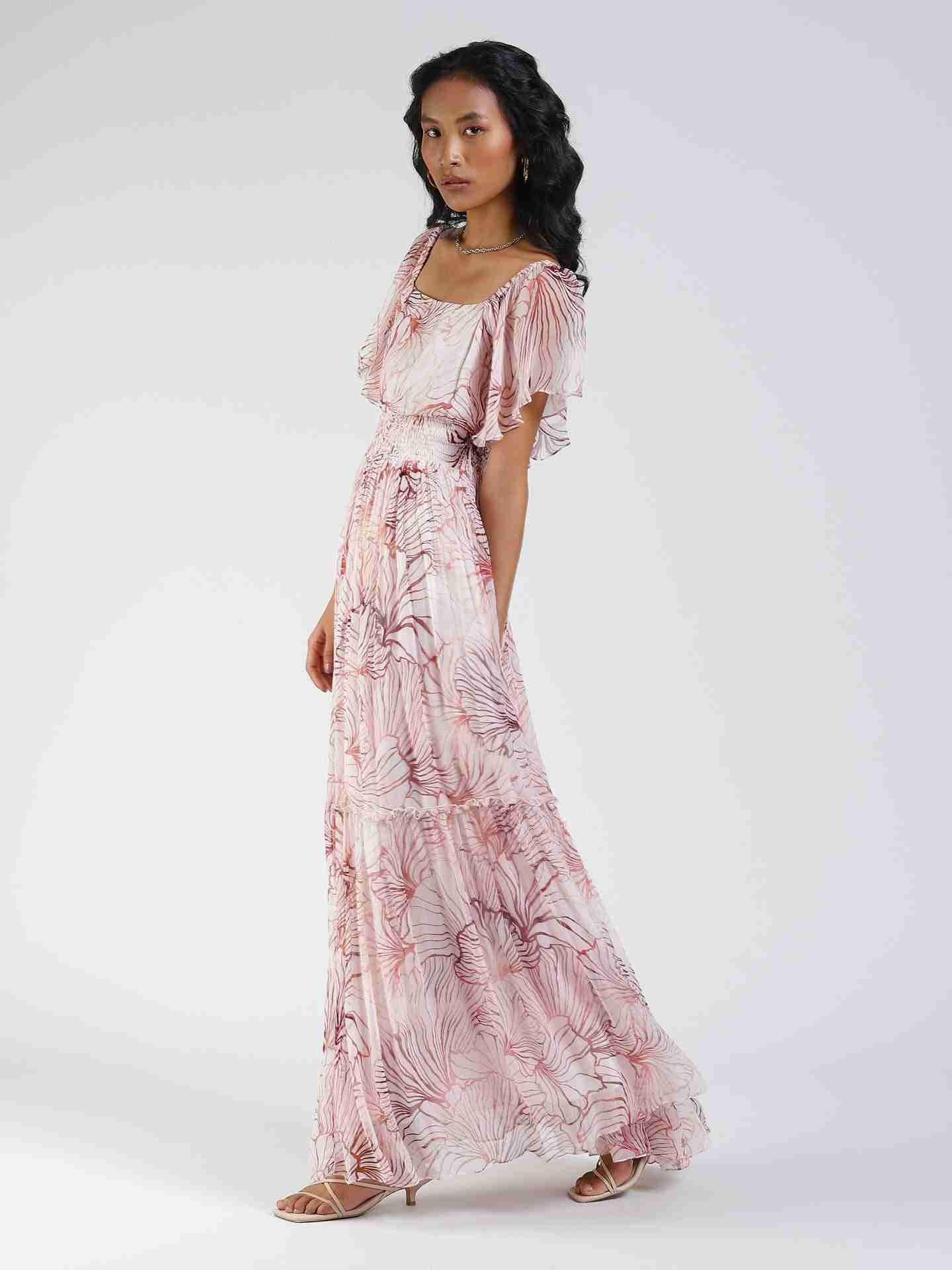 Ecru Vivienne Off-The-Shoulder Dress
