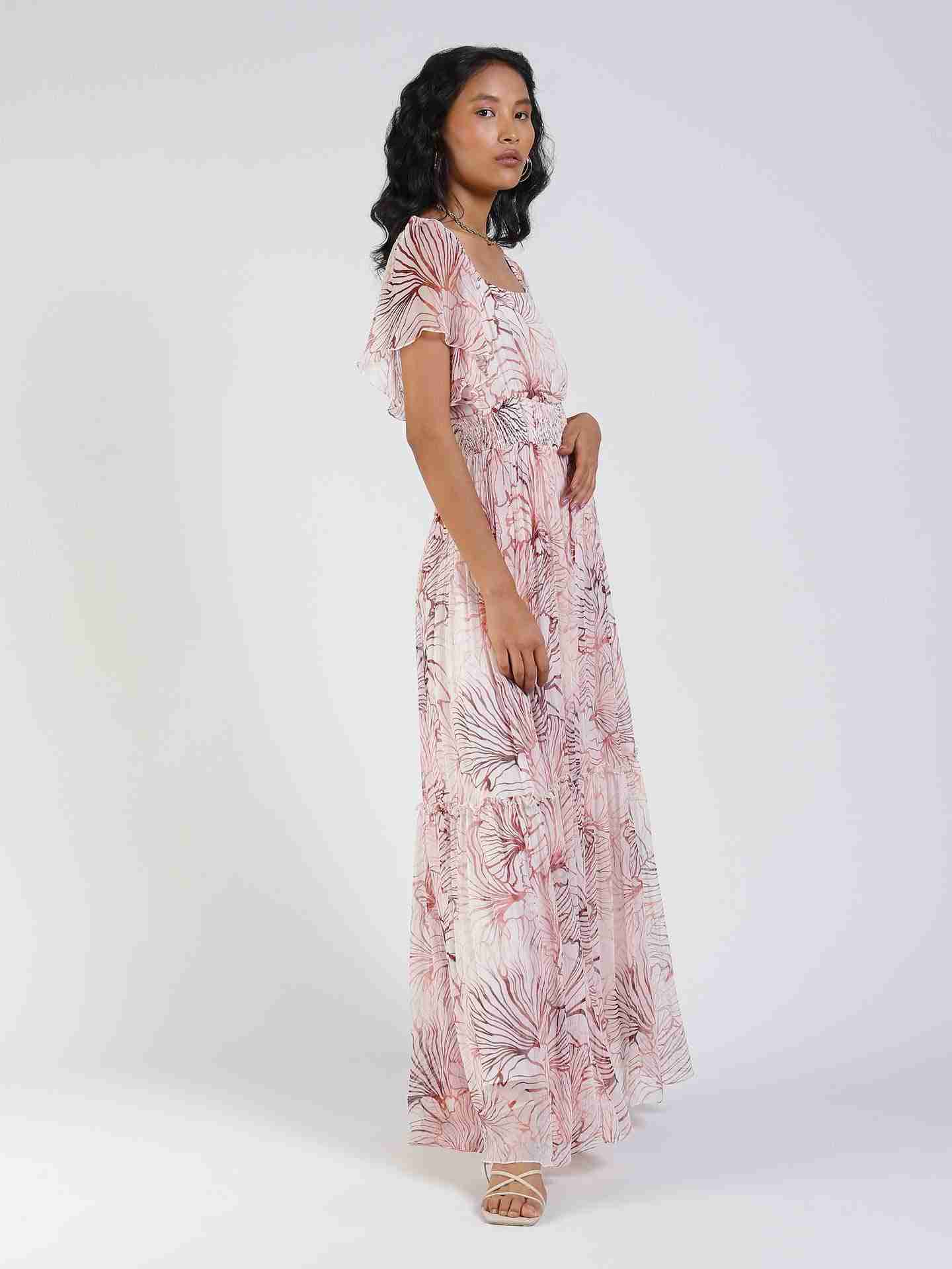 Ecru Vivienne Off-The-Shoulder Dress