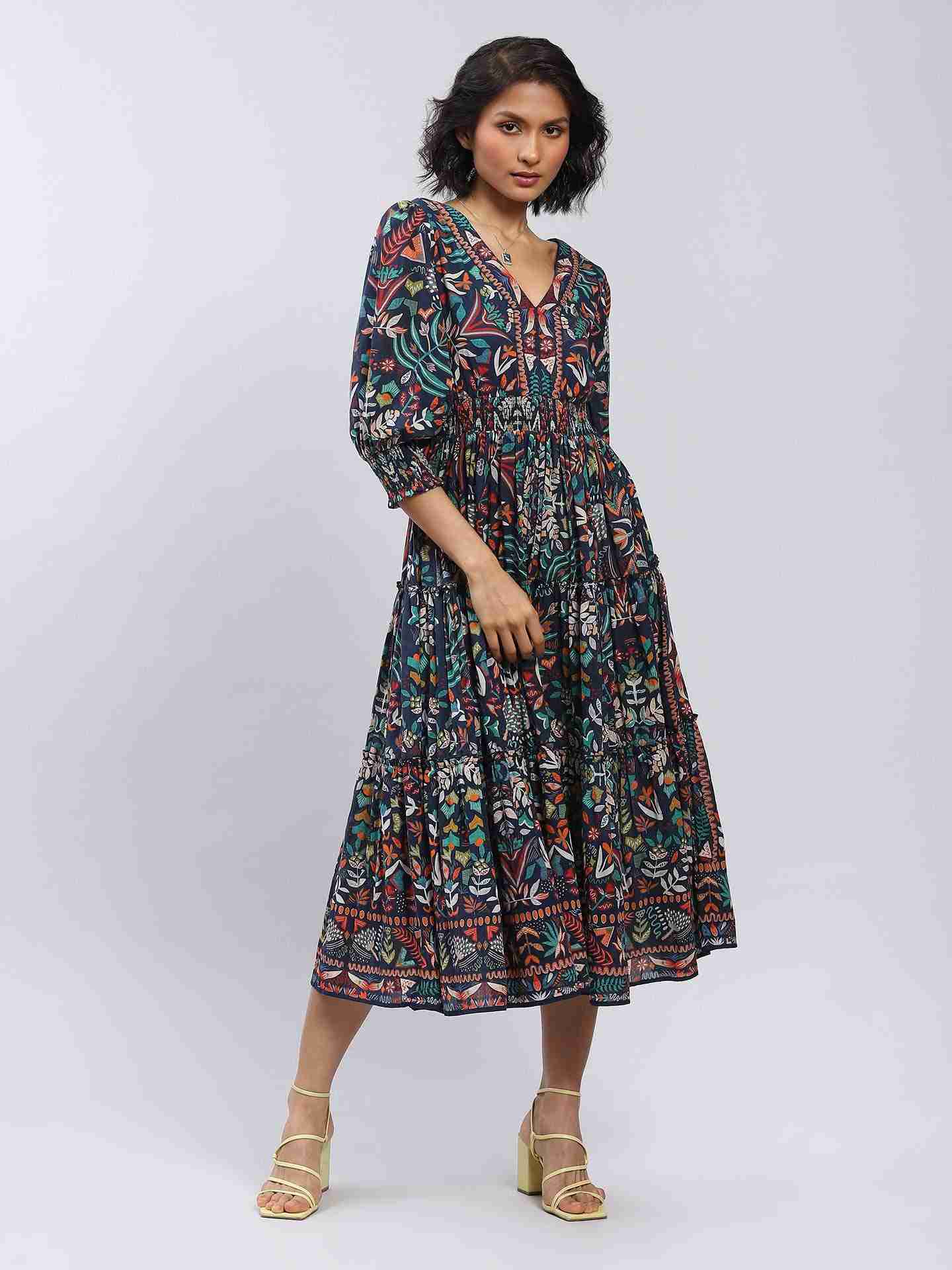 Navy Maeve Midi Dress