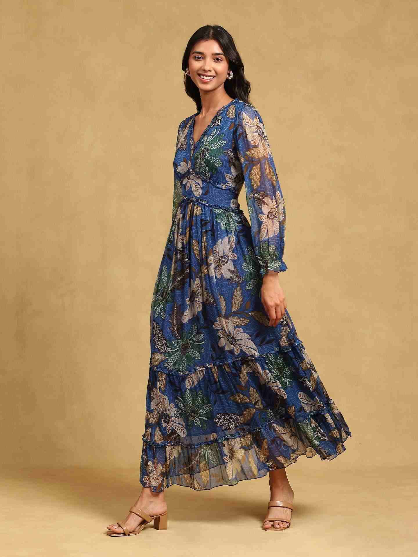 Blue Aliana Maxi Dress