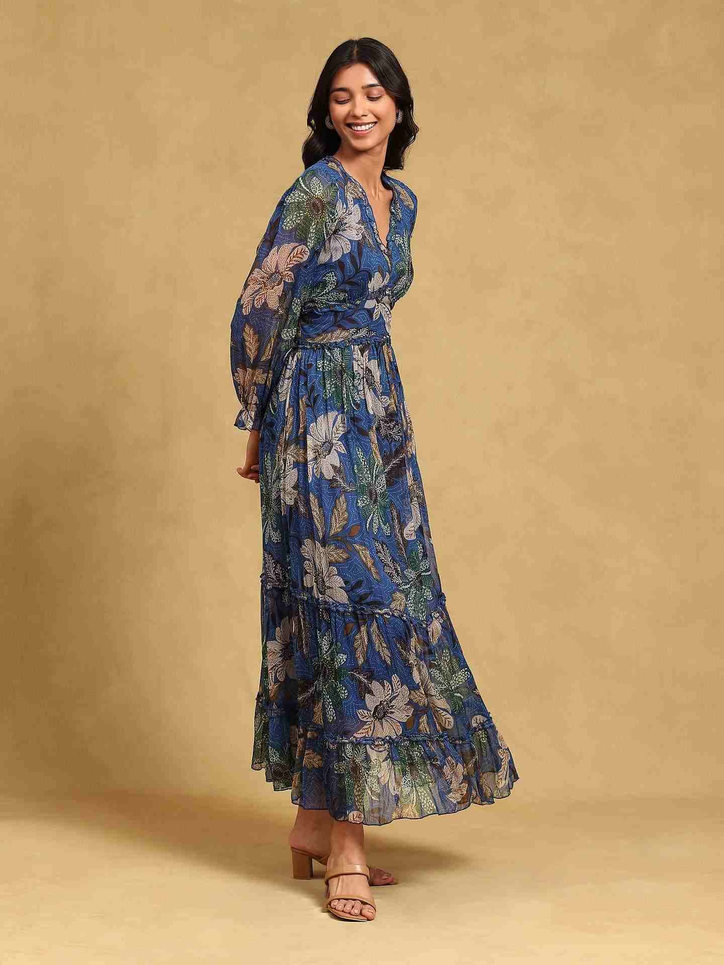 Blue Aliana Maxi Dress