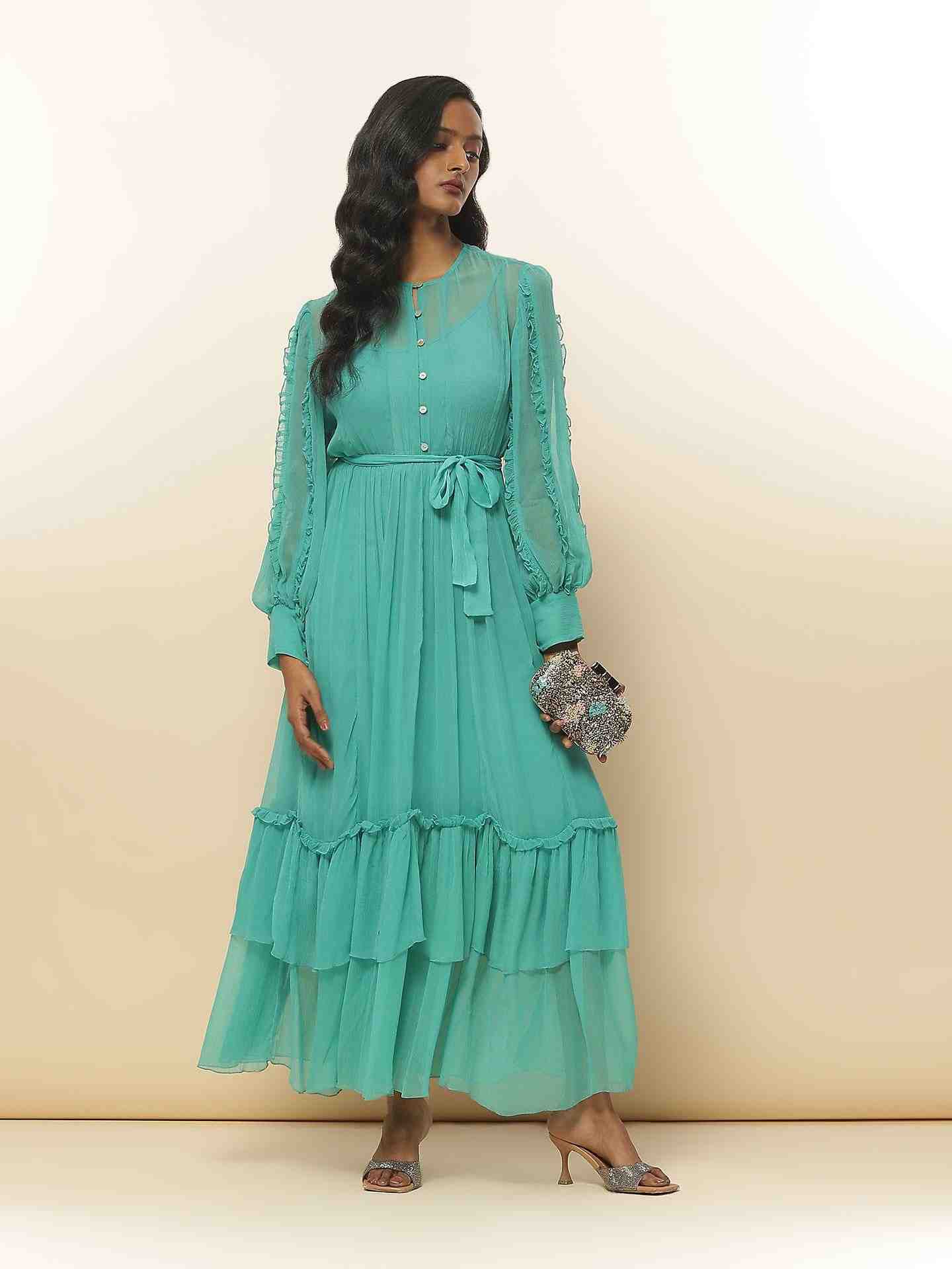 Teal Calev Long Dress