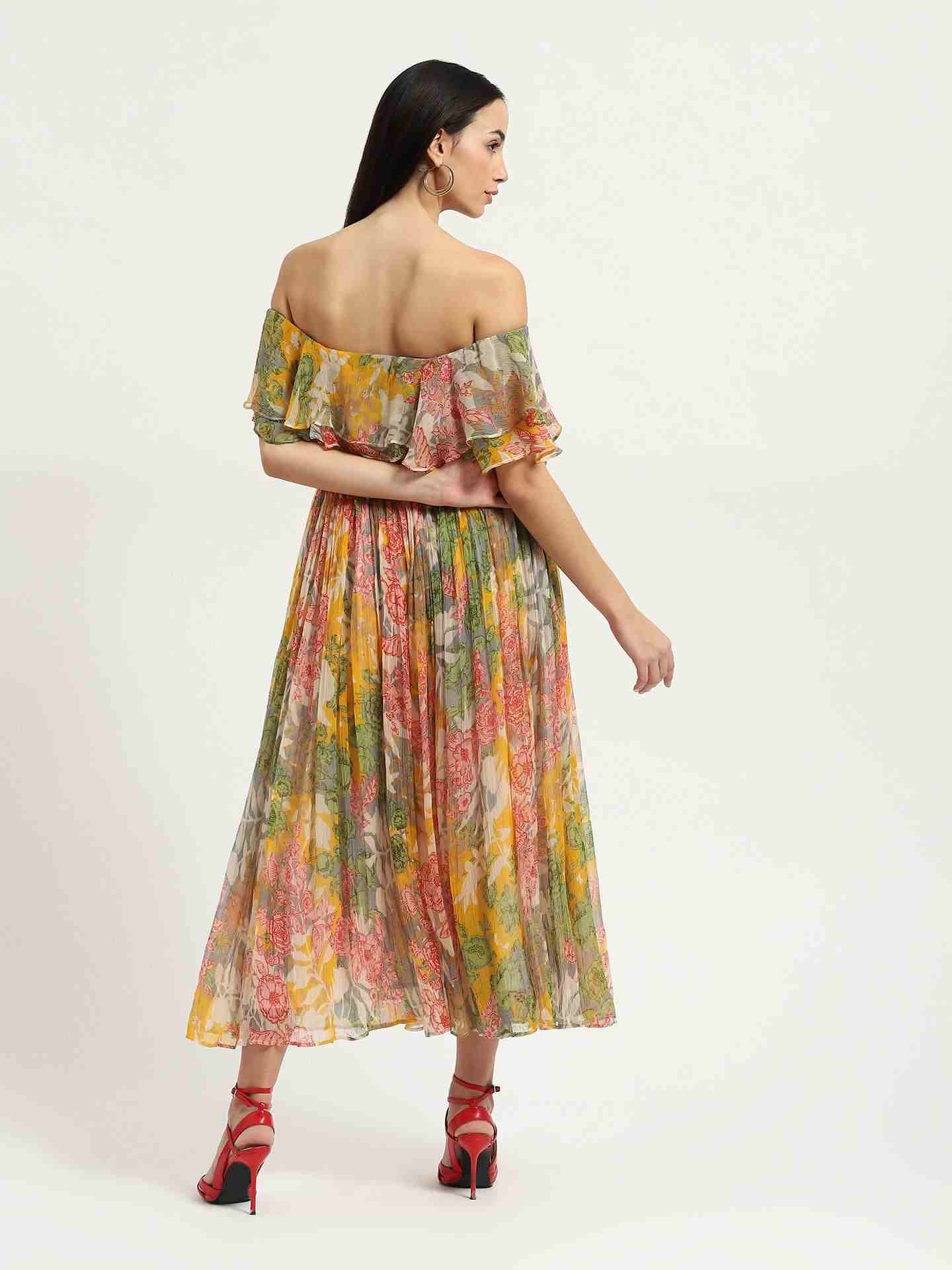 Multi Floriane Off-The-Shoulder Dress