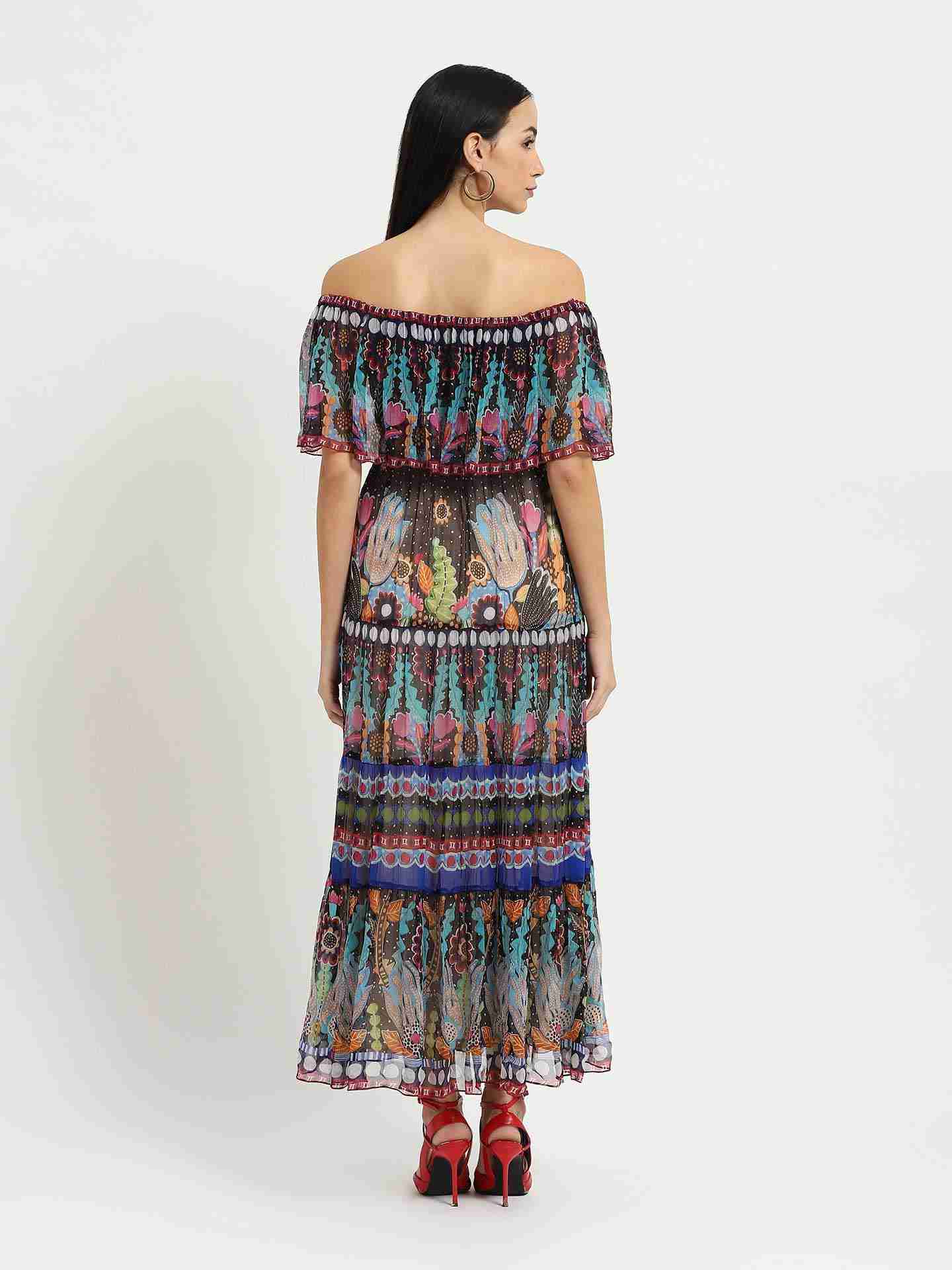Blue Carwen Off-Shoulder Dress