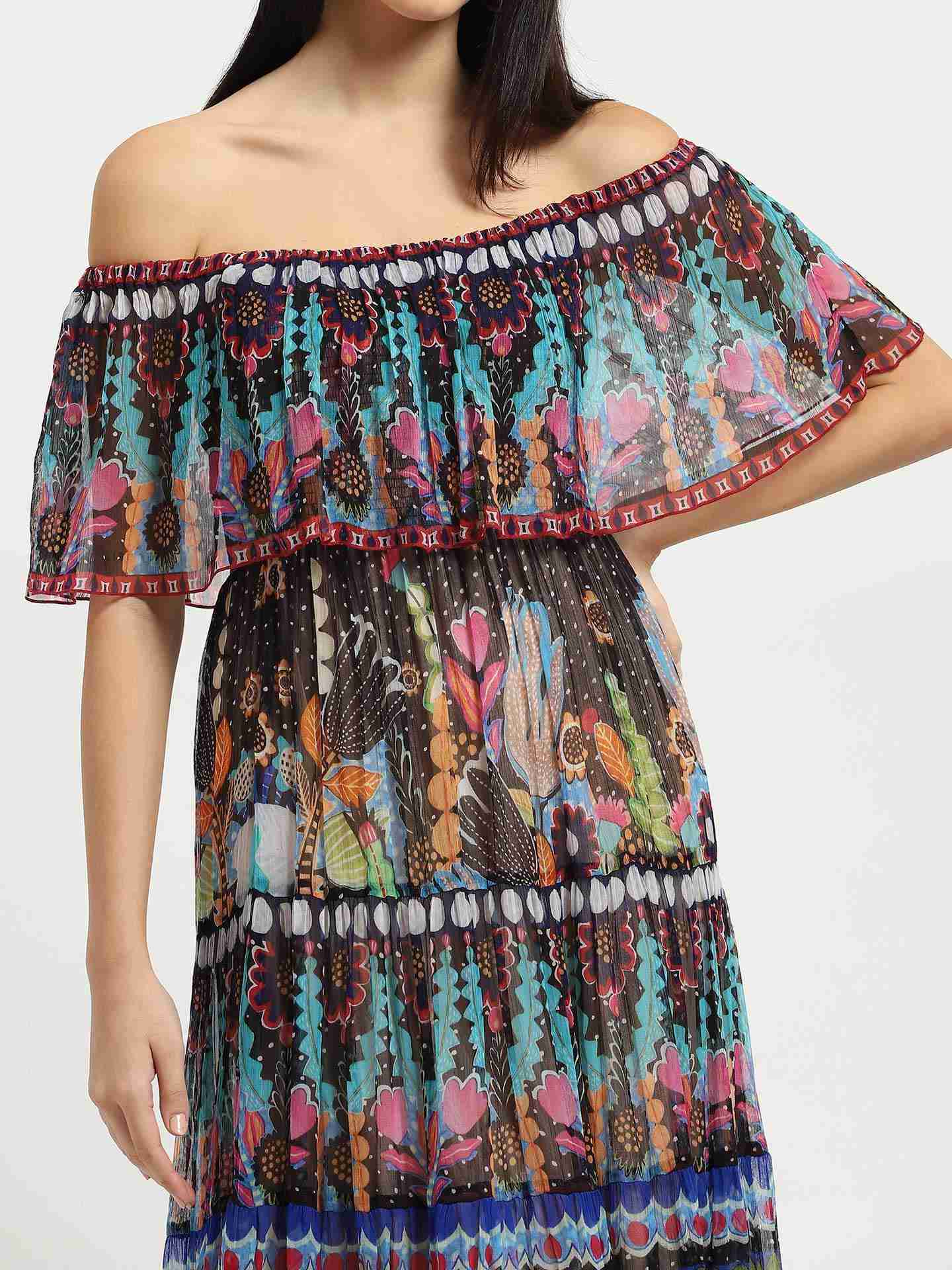 Blue Carwen Off-Shoulder Dress