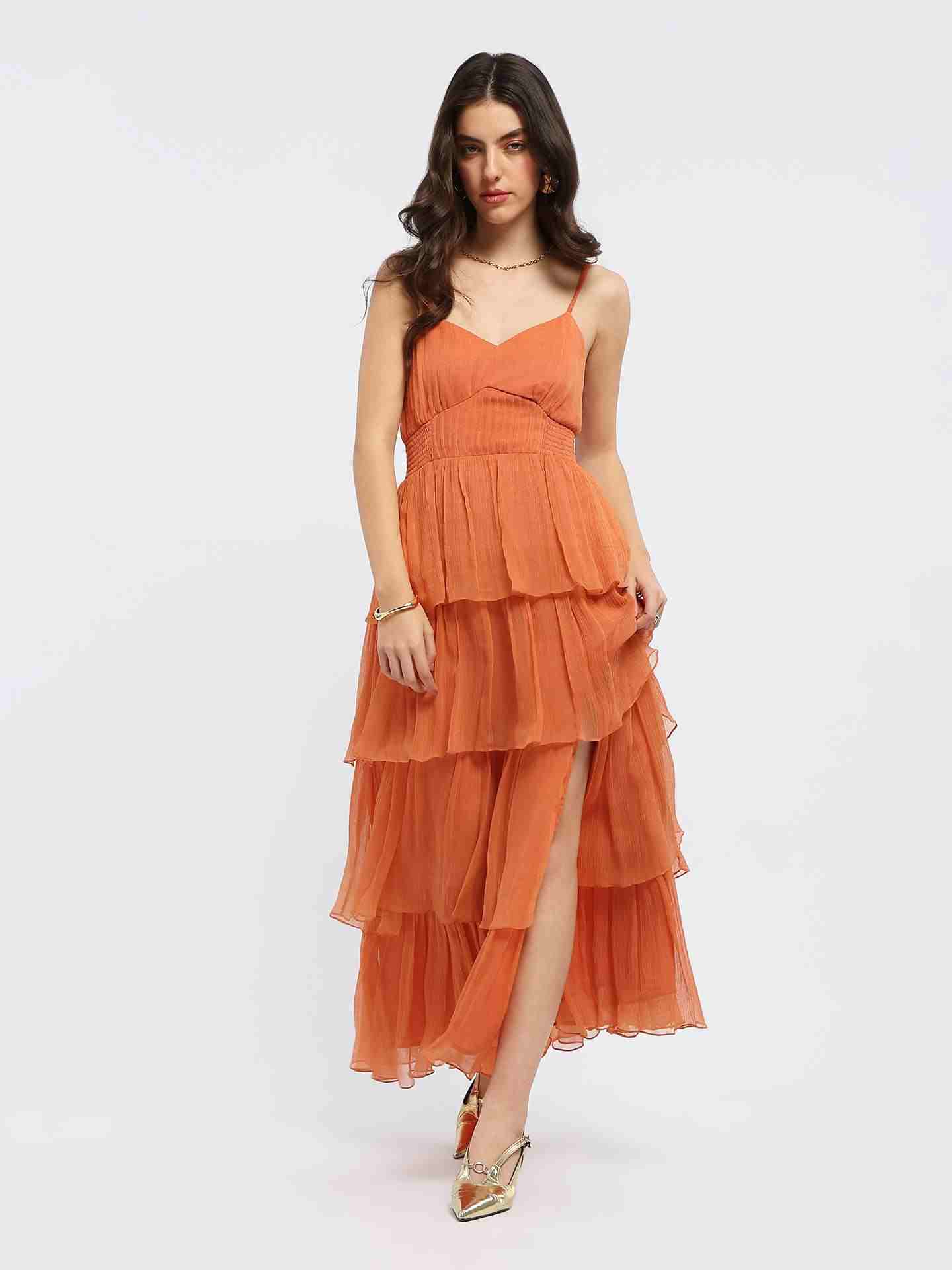 Rust Nylah Long Dress