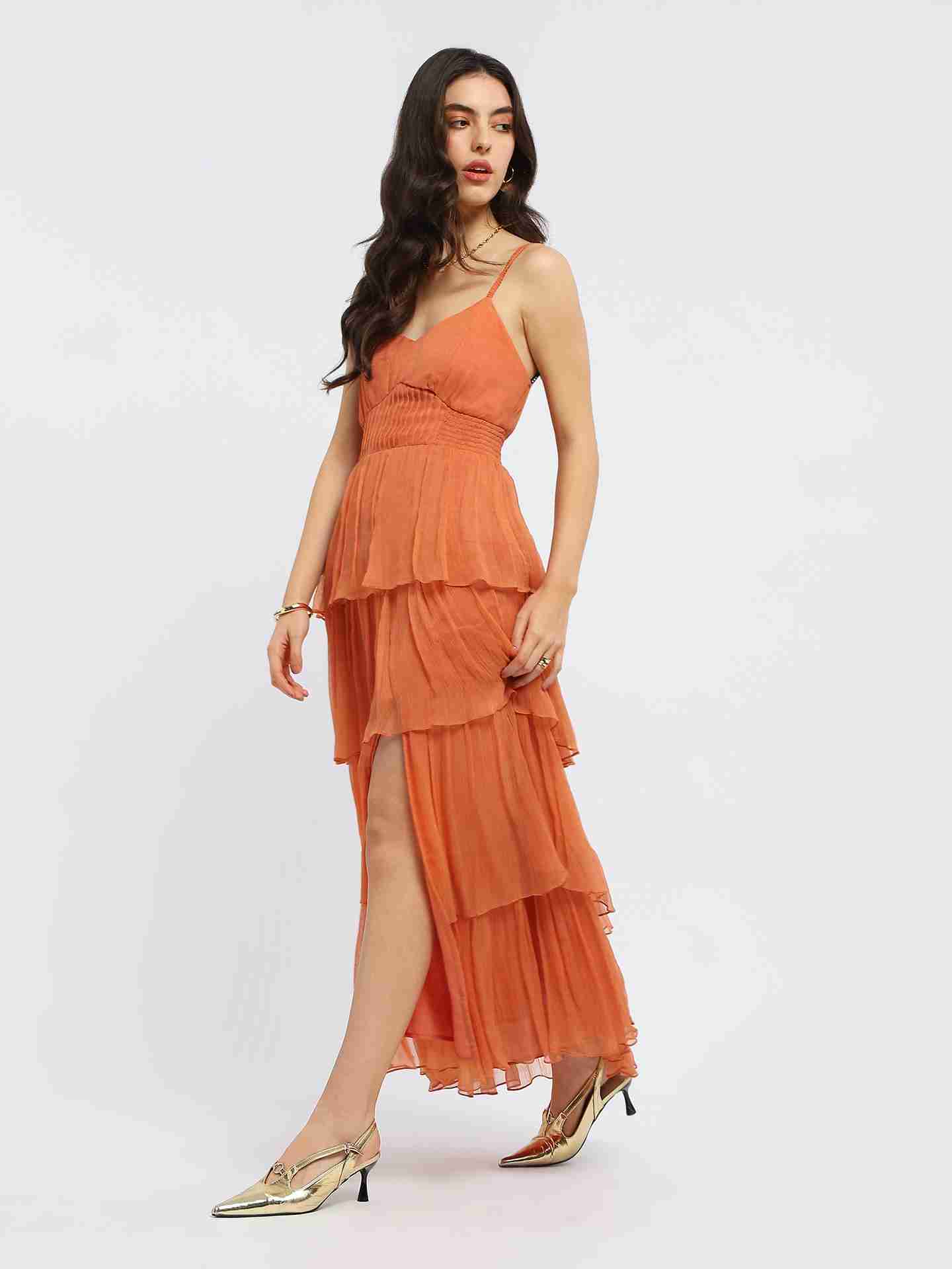 Rust Nylah Long Dress