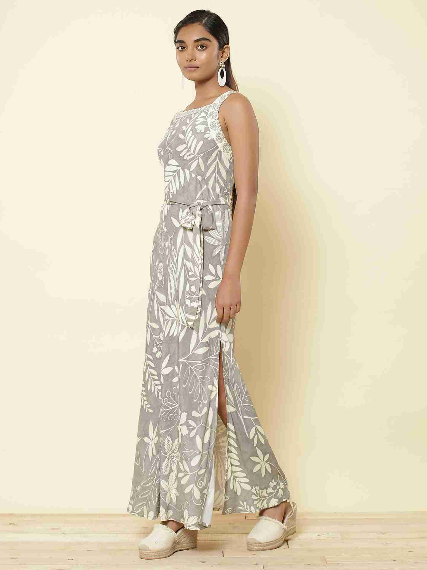 Grey Flower Vibes Dress
