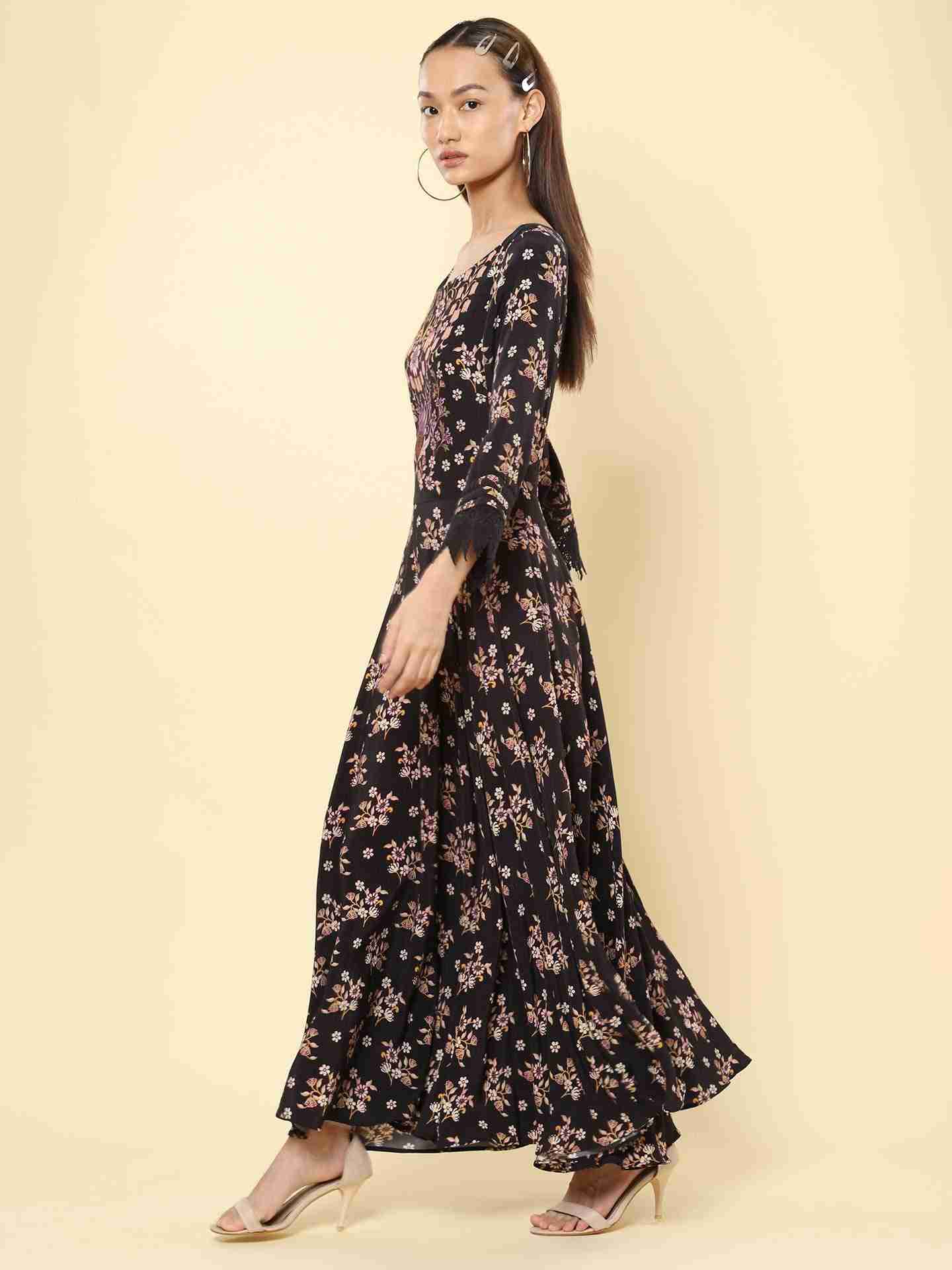 Black Mia Layout Maxi Dress