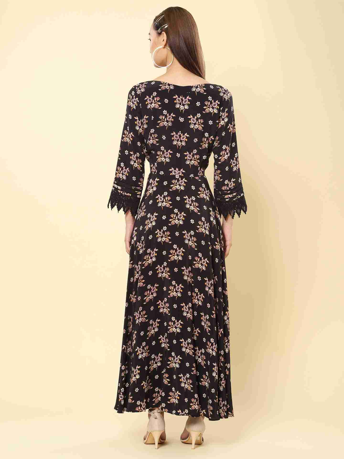 Black Mia Layout Maxi Dress